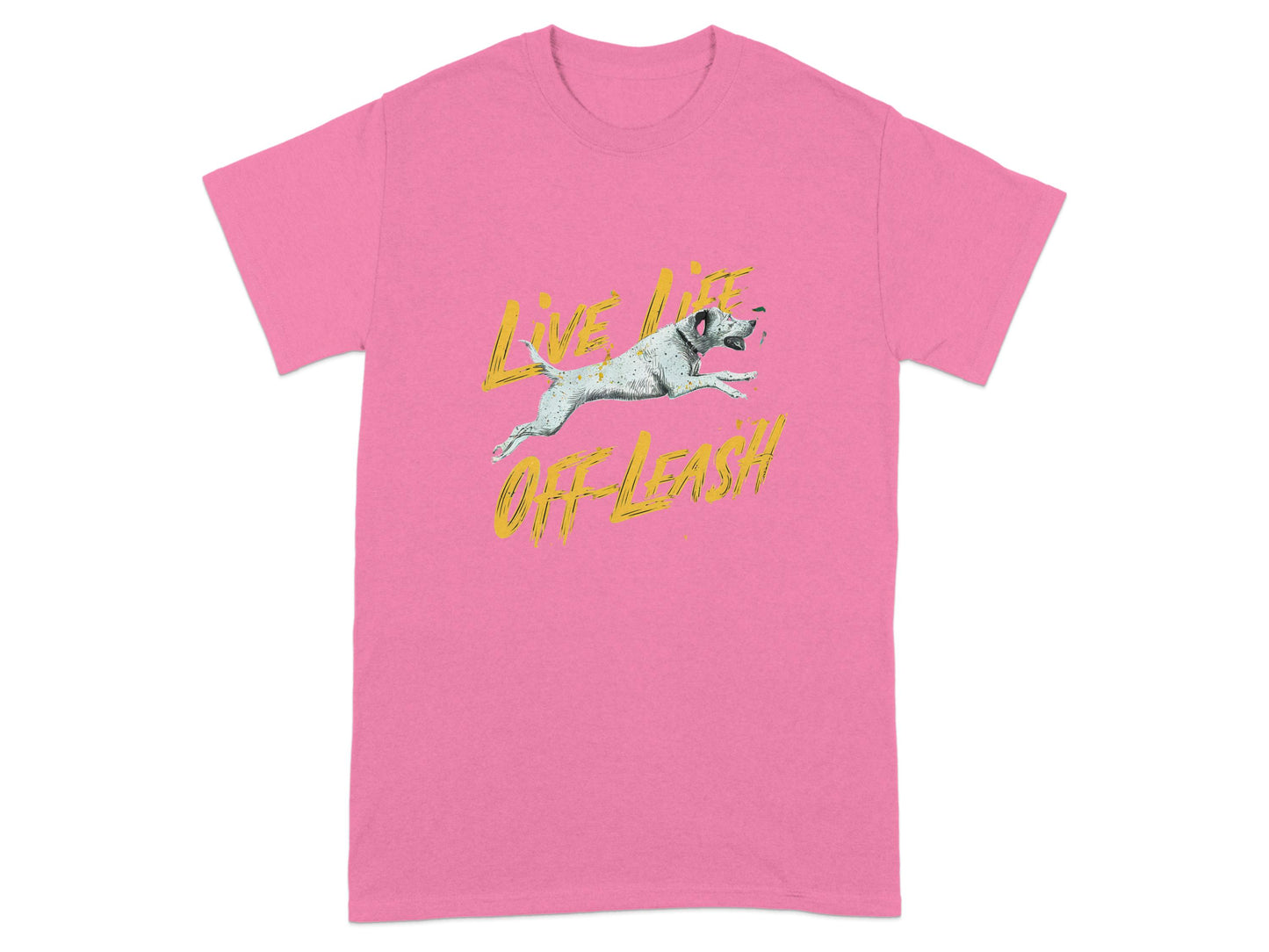 Live Life Off-Leash Graphic Pink T-Shirt product type