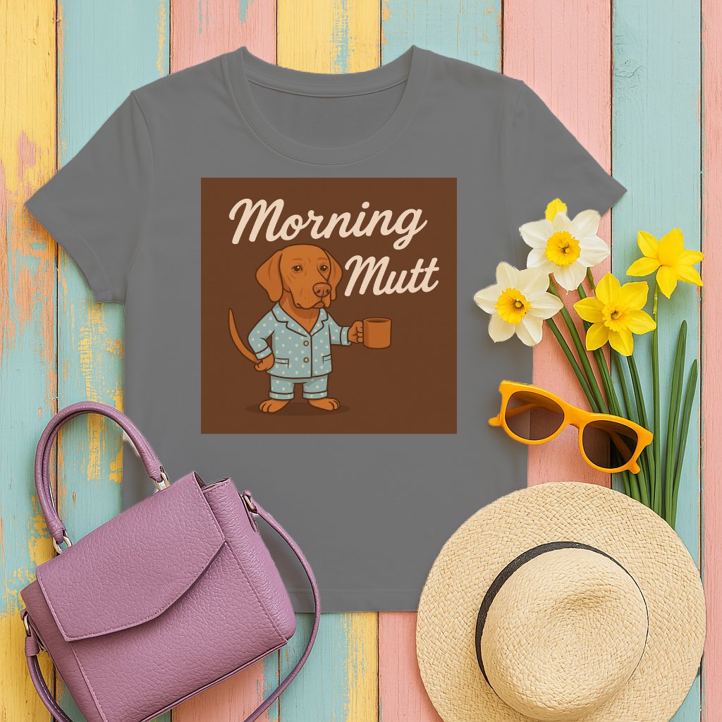 Morning Mutt Graphic T-shirt Cute Puppy Print Product