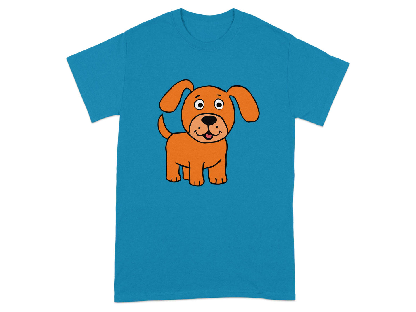 Cute Cartoon Puppy on Blue T-shirt product