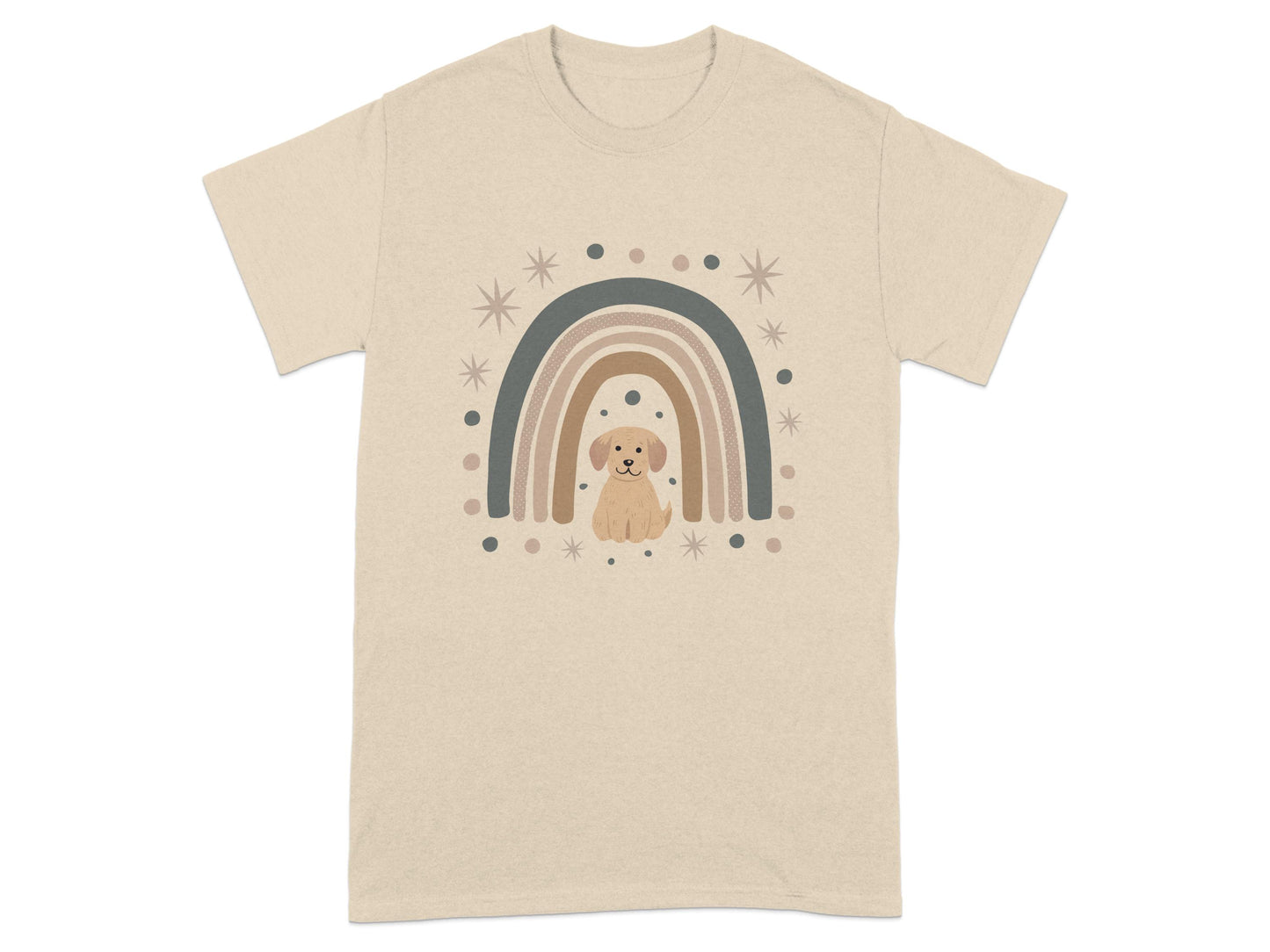 Colorful Rainbow and Cute Puppy Graphic T-Shirt product