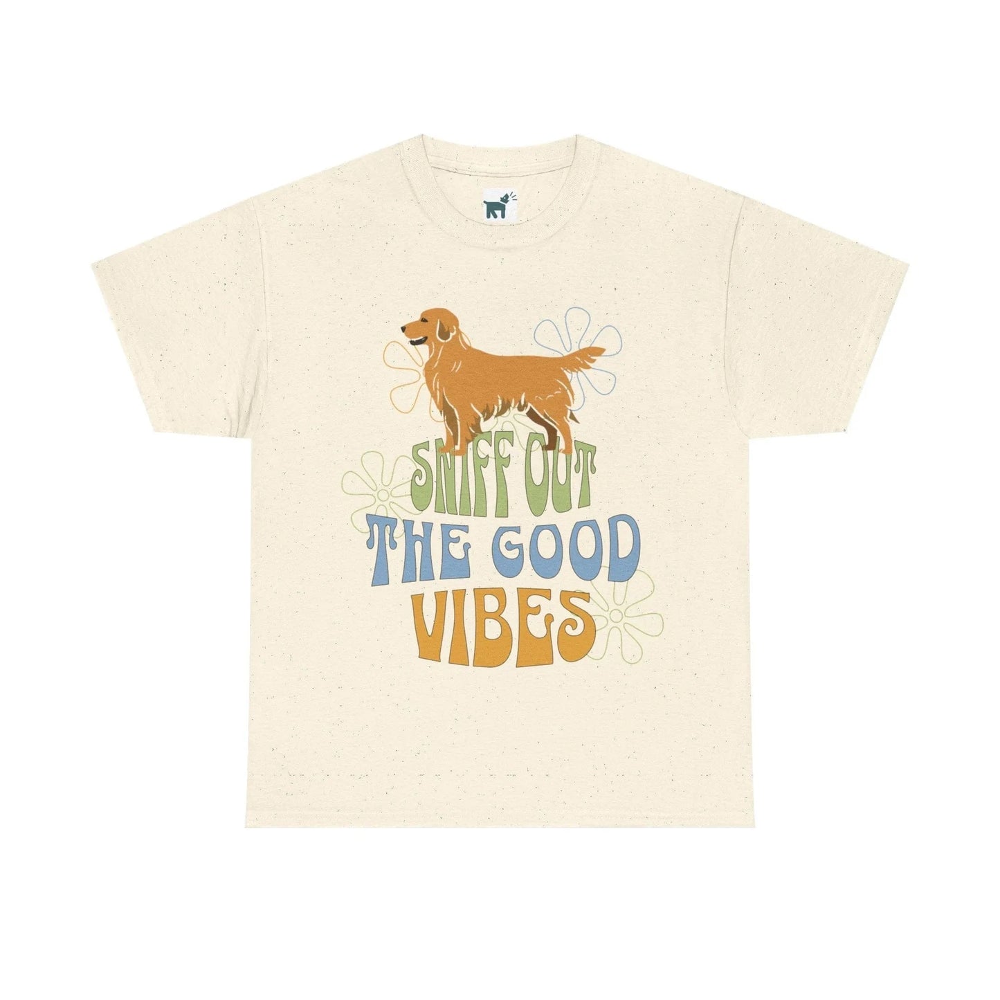 Sniff Out the Good Vibes Golden Retriever T Shirt Natural T-shirt