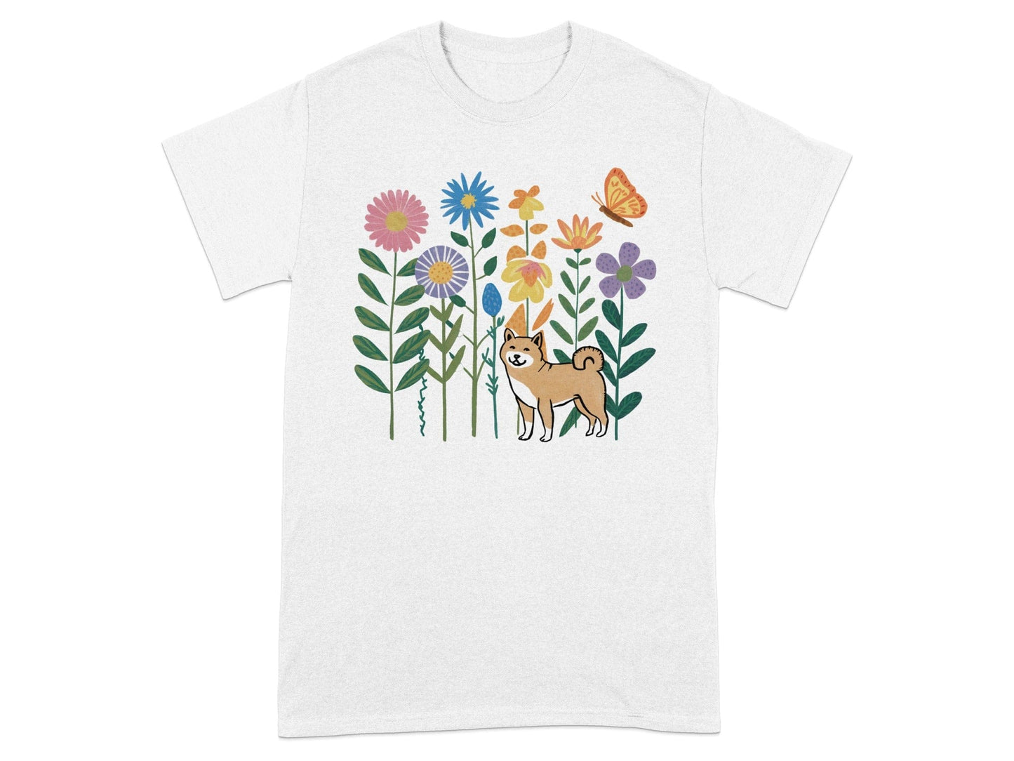 Shiba Inu Surrounded by Flowers T-shirt product type