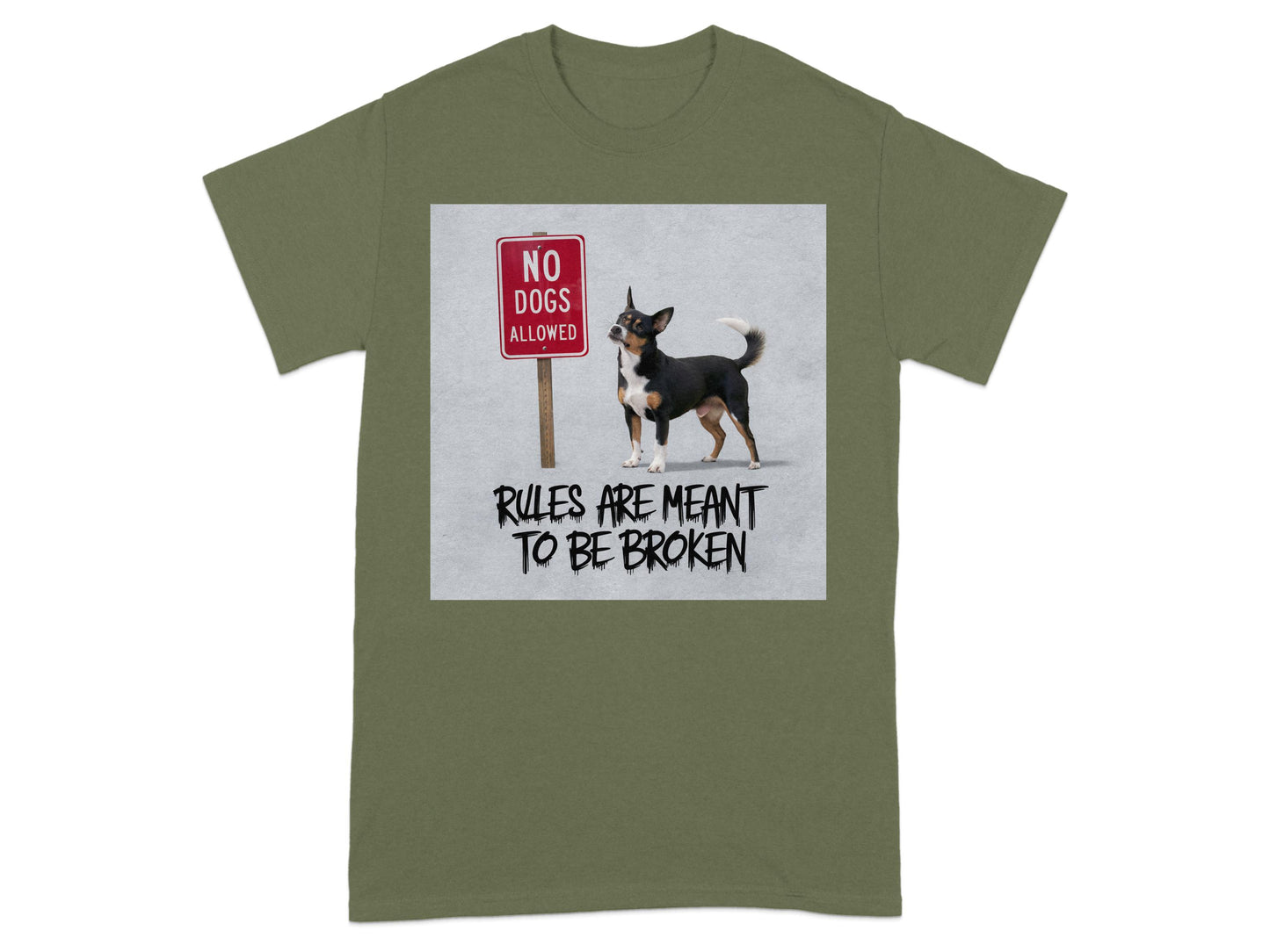 Rules Are Meant To Be Broken Dog T-shirt product type
