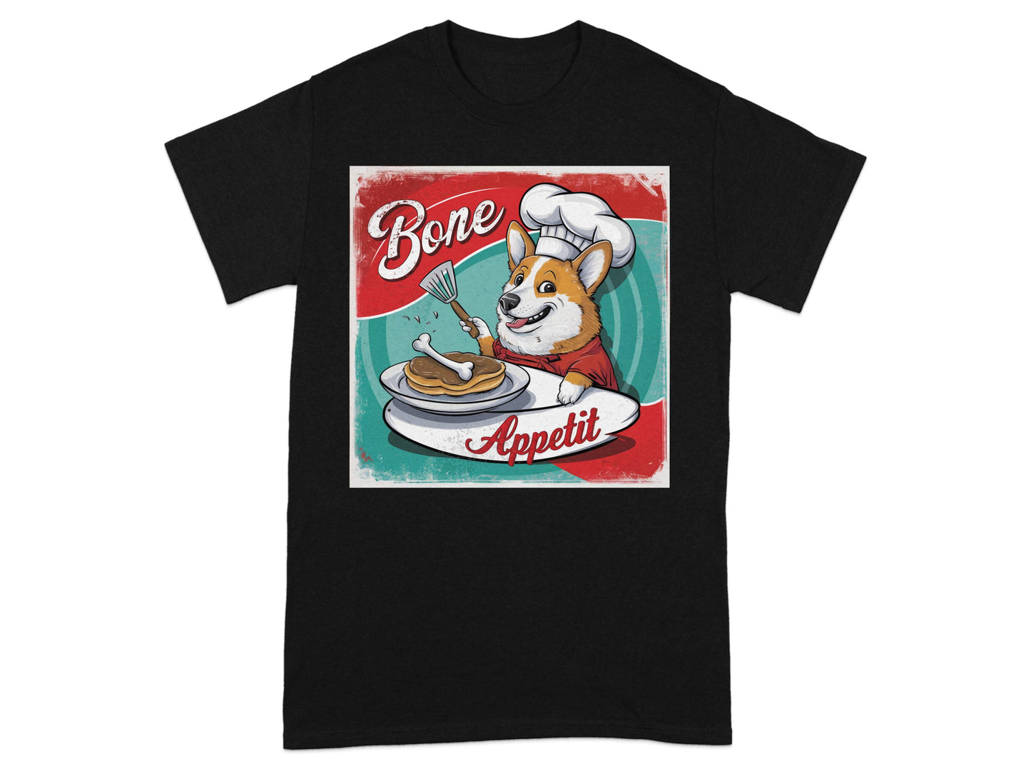 Bone Appetit Chef Dog Graphic Print T-Shirt product type