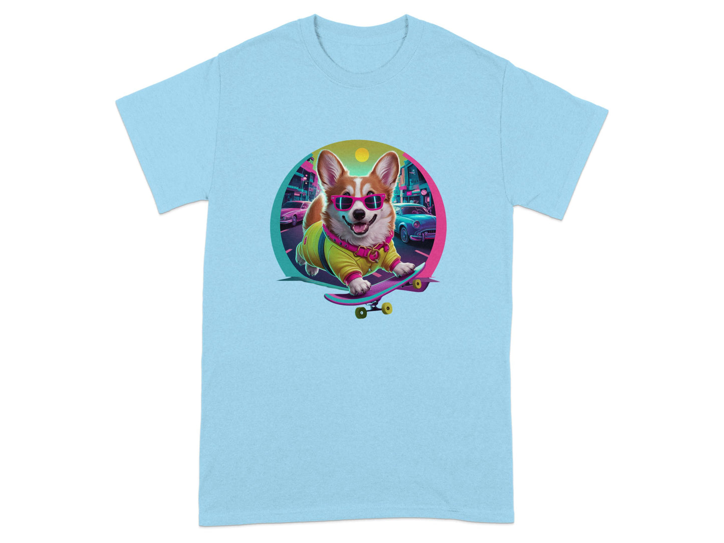 Cool Skateboarding Dog Graphic T-Shirt product type