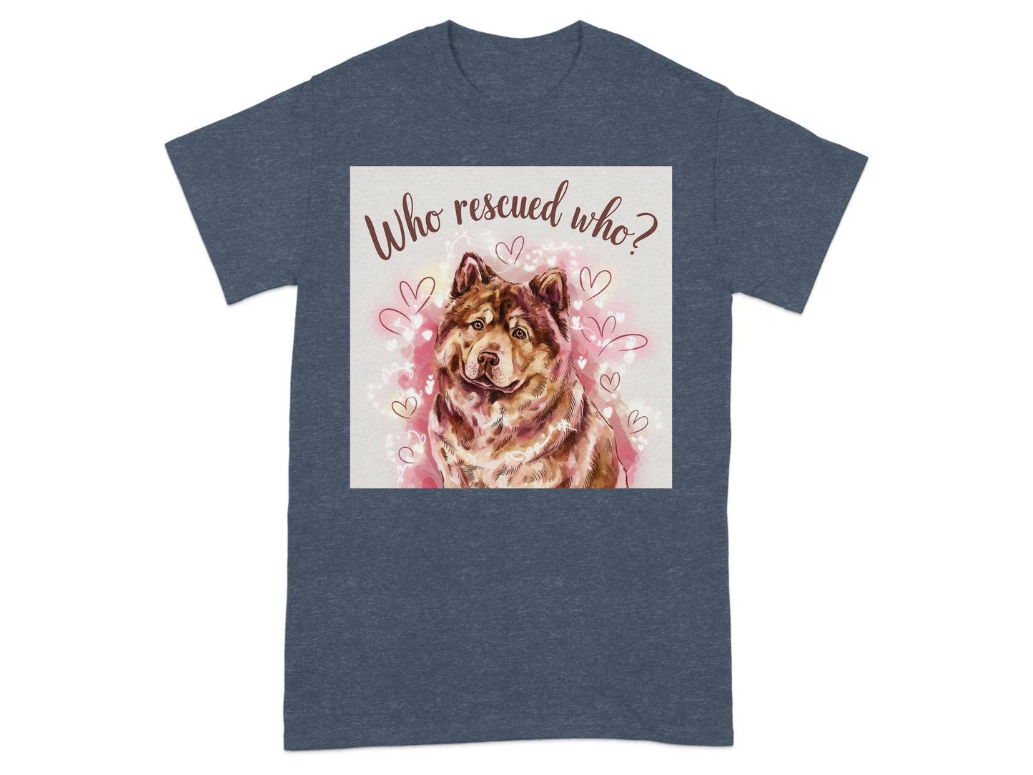 Who Rescued Who Cute Dog Graphic Tee shirt product