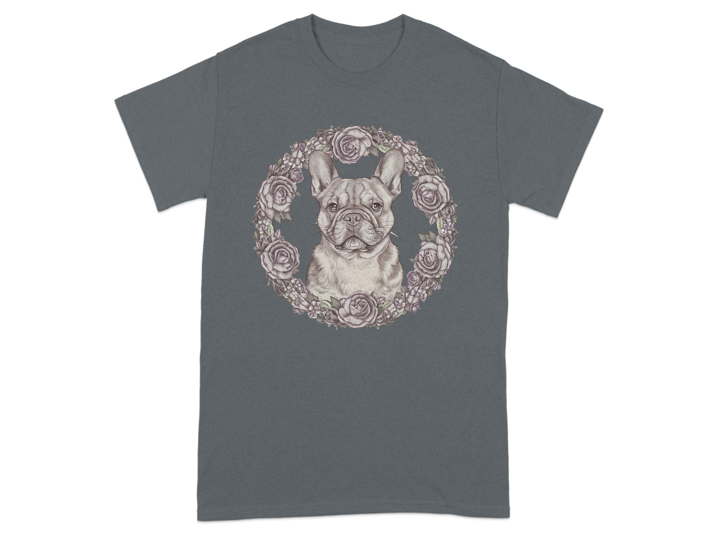 French Bulldog Floral Wreath Graphic T-Shirt product