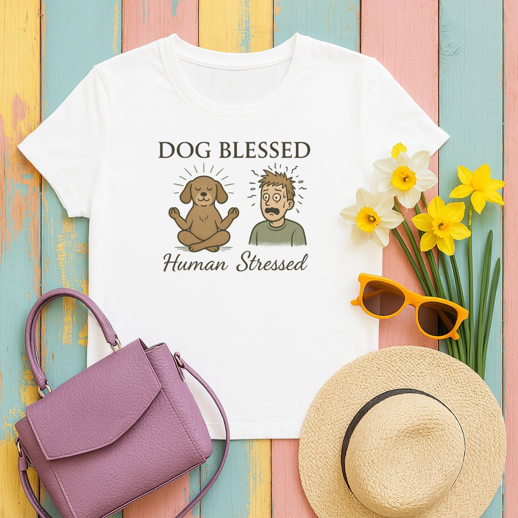 Dog Blessed Human Stressed Graphic Tee product