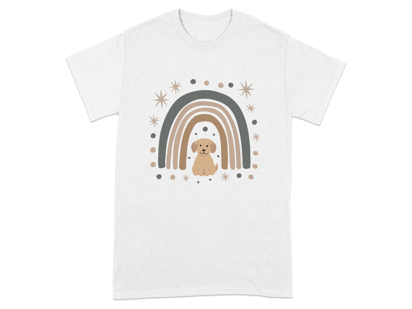 Adorable Puppy Under Rainbow Graphic T-Shirt product