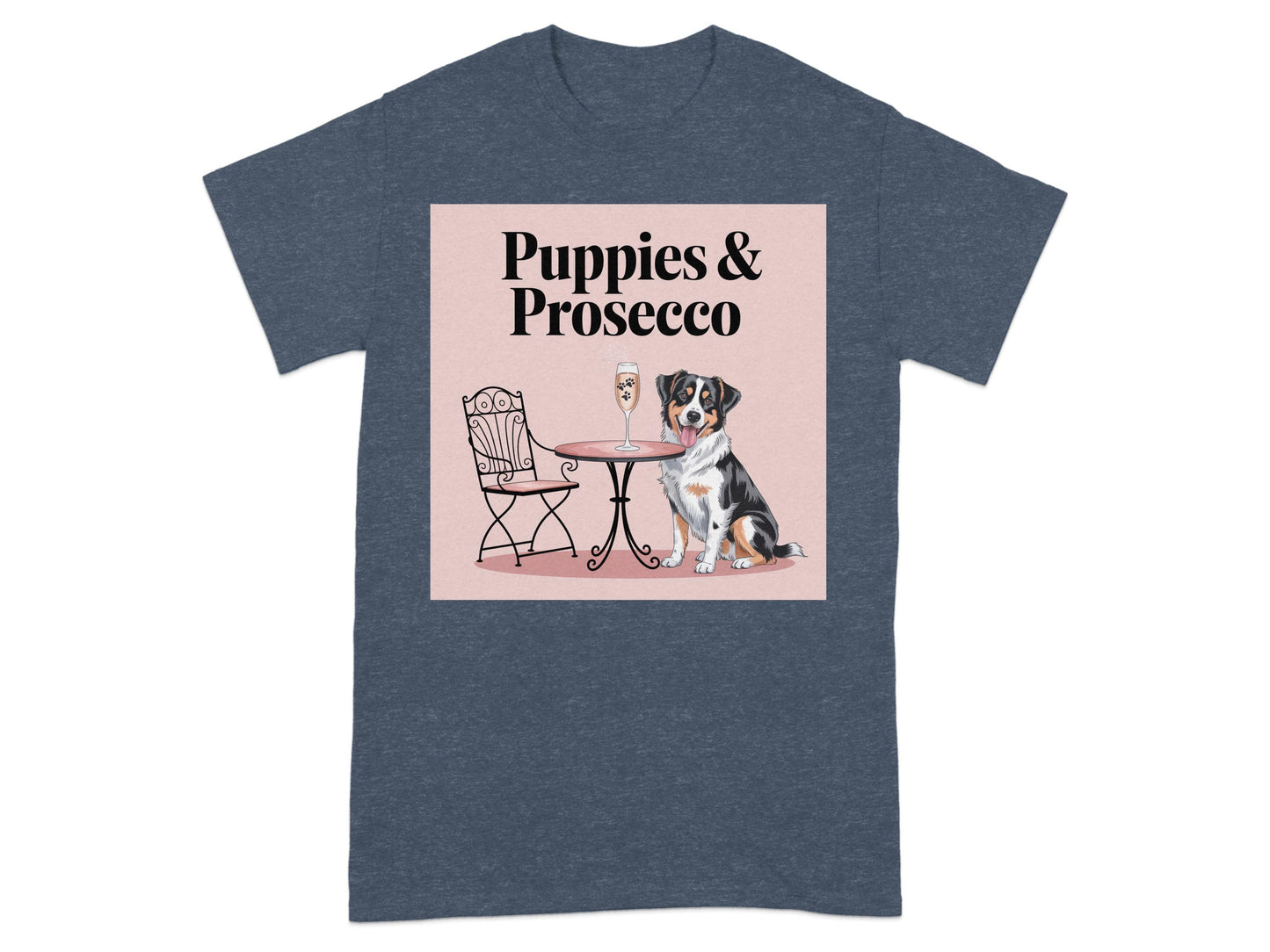Puppies and Prosecco Graphic Cute Dog T-shirt product type