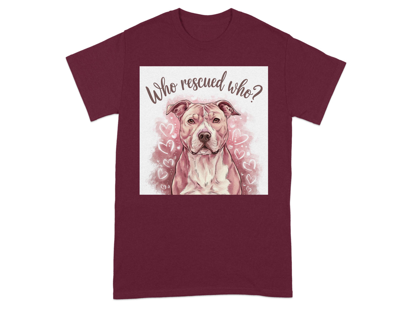 Who Rescued Who Pitbull Hearts Unisex T-shirt product type