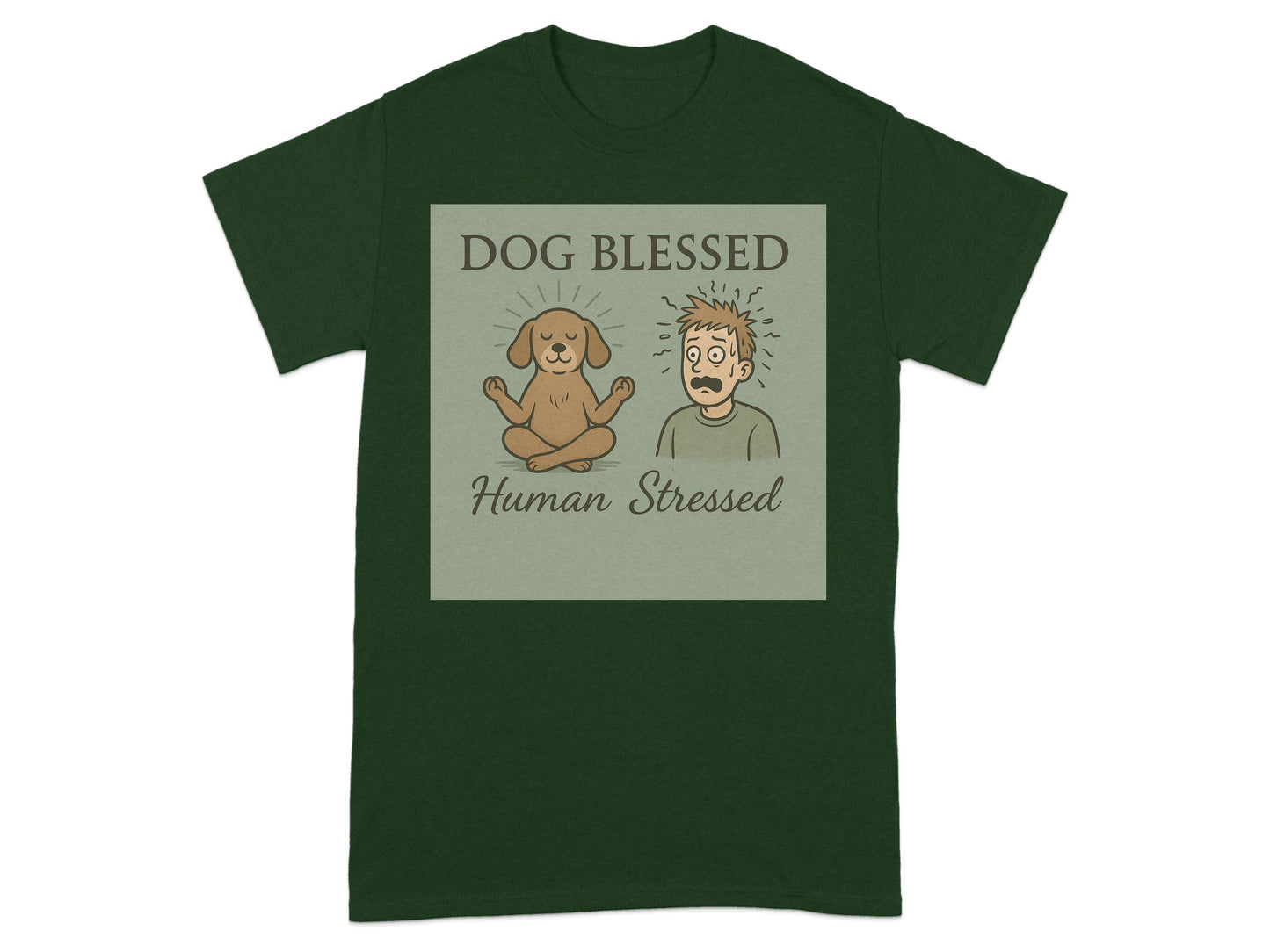 Dog Blessed Human Stressed Graphic Tee product