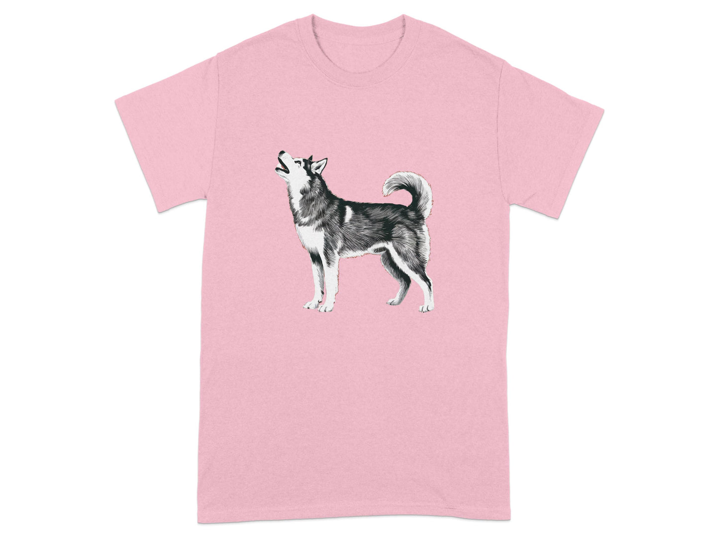 Howling Husky Graphic Design Printed T-shirt product type
