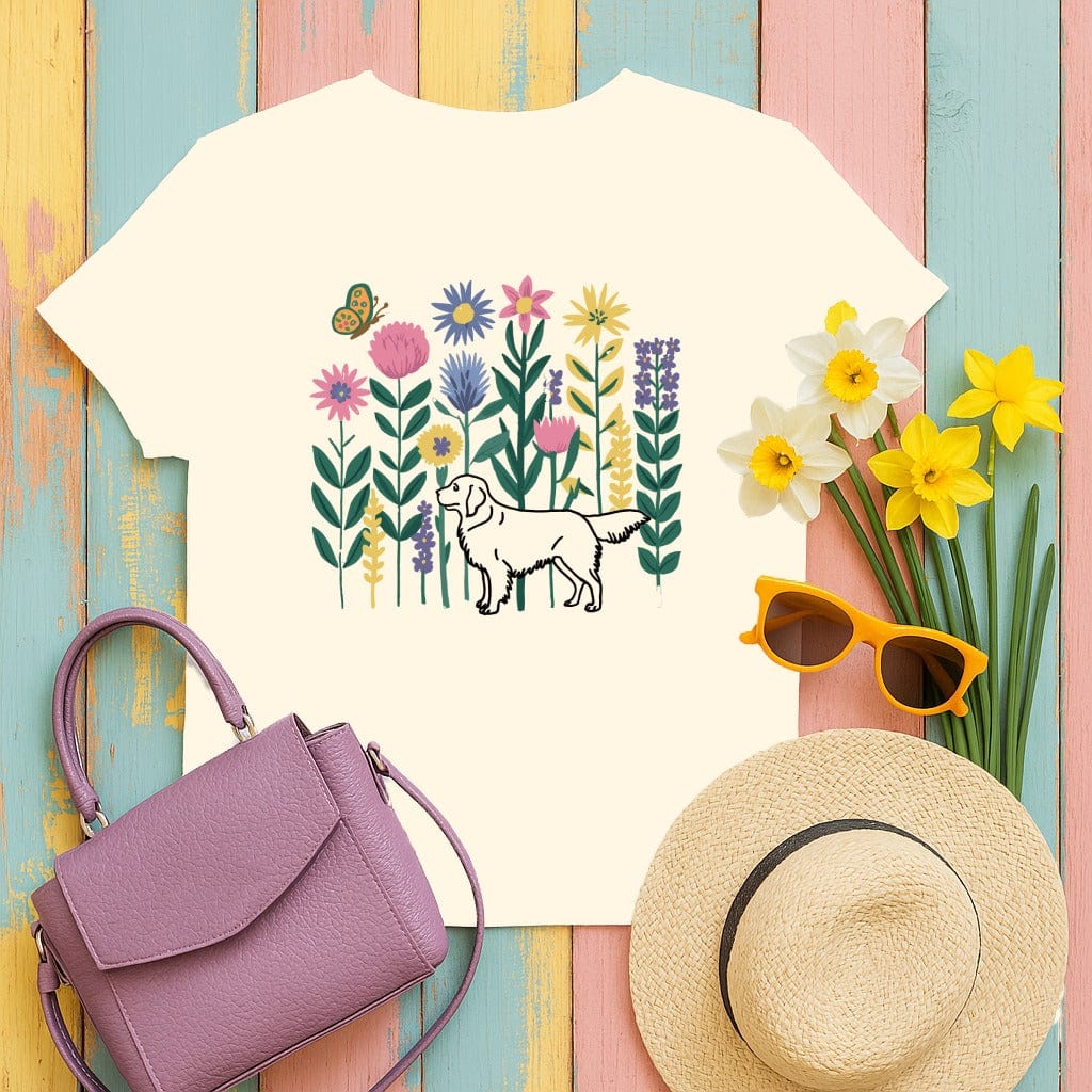 Floral Dog Graphic Design T-shirt product type