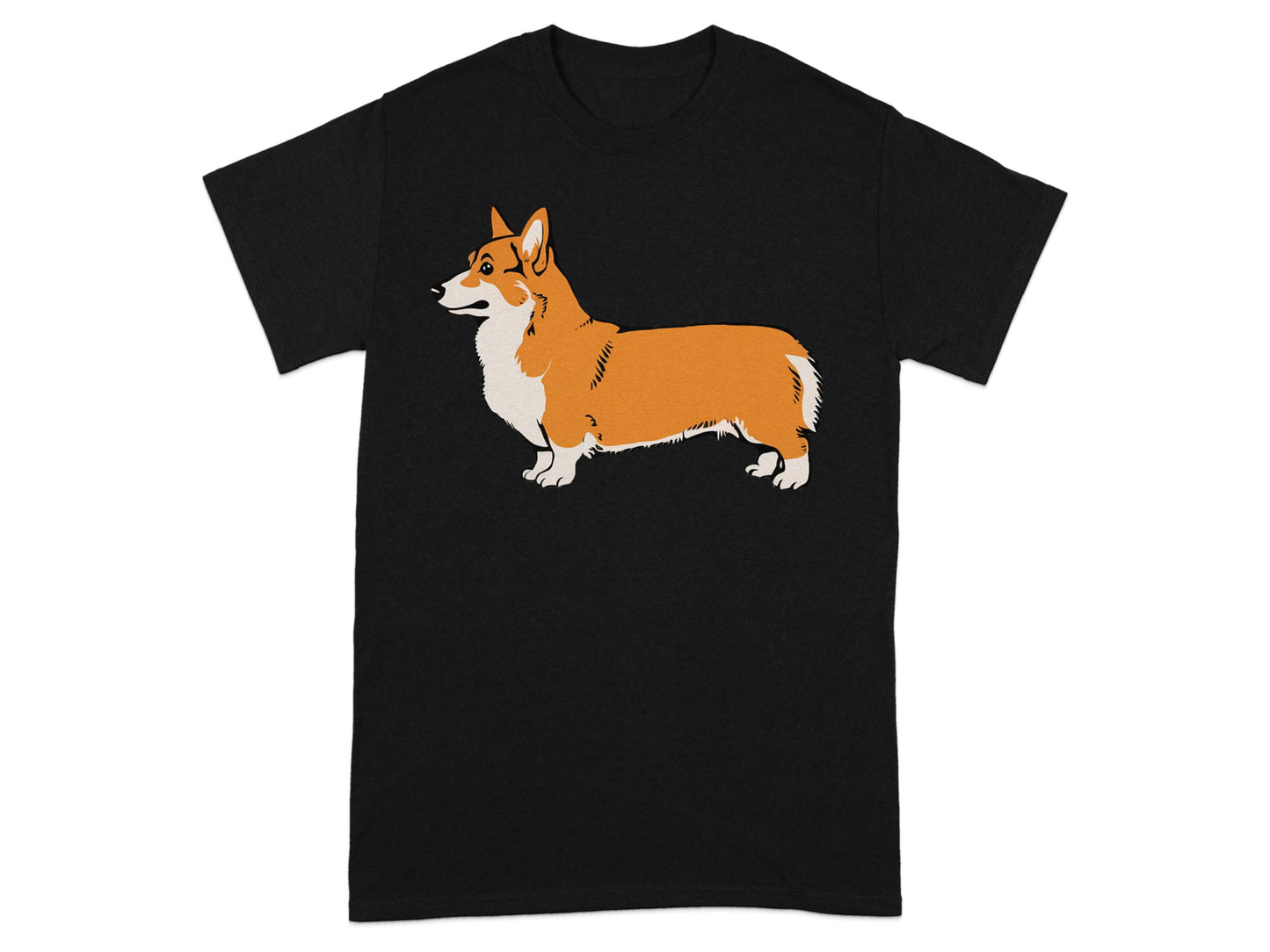 Cute Corgi Print Black Tee for Pet Lovers Shirt product