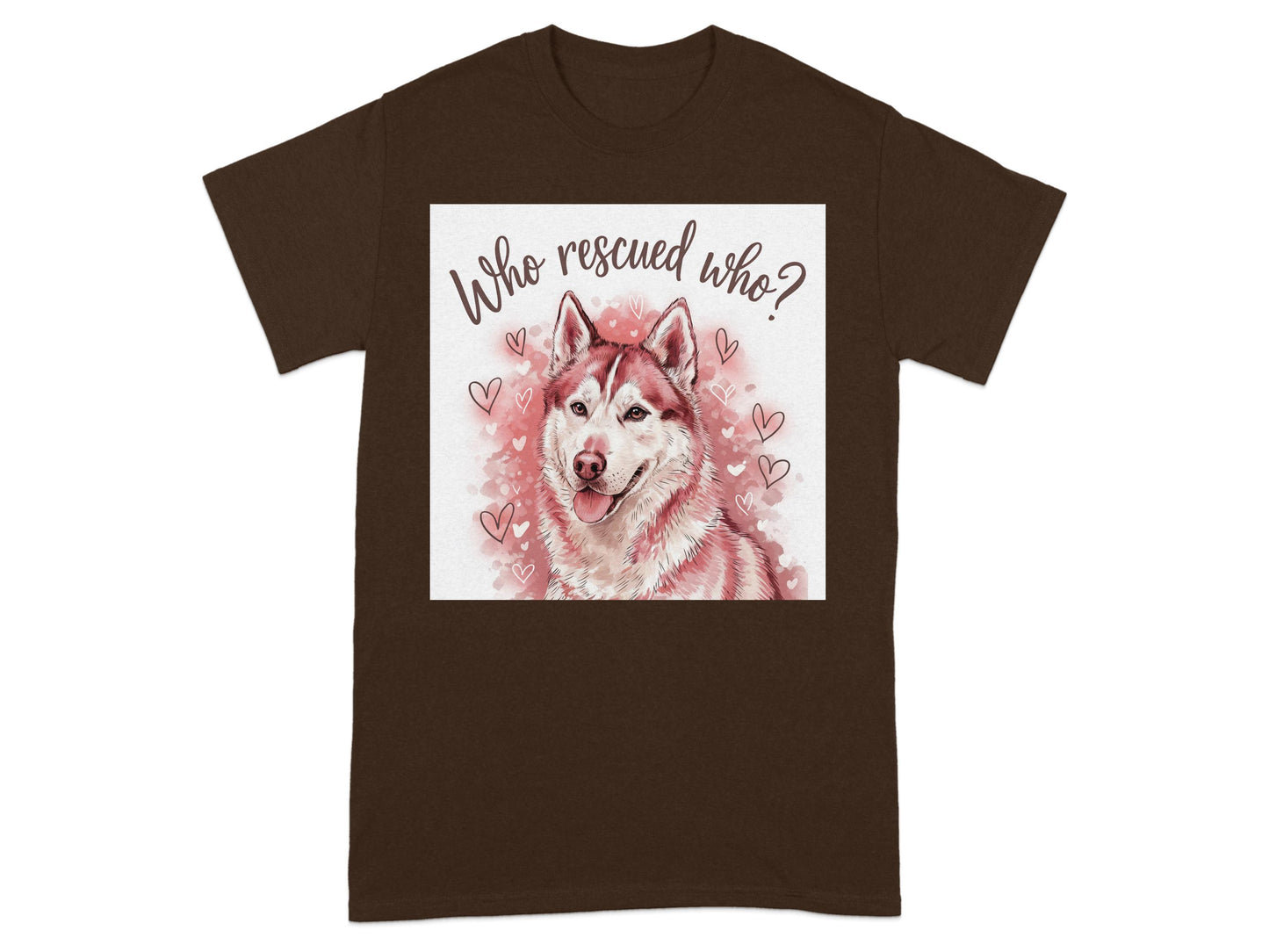 Who Rescued Who Cute Dog Lover Graphic T-Shirt product type