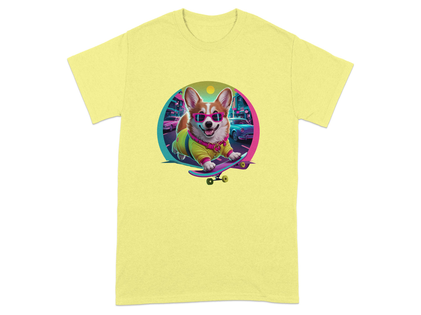 Cool Skateboarding Corgi Wearing Sunglasses T-shirt product