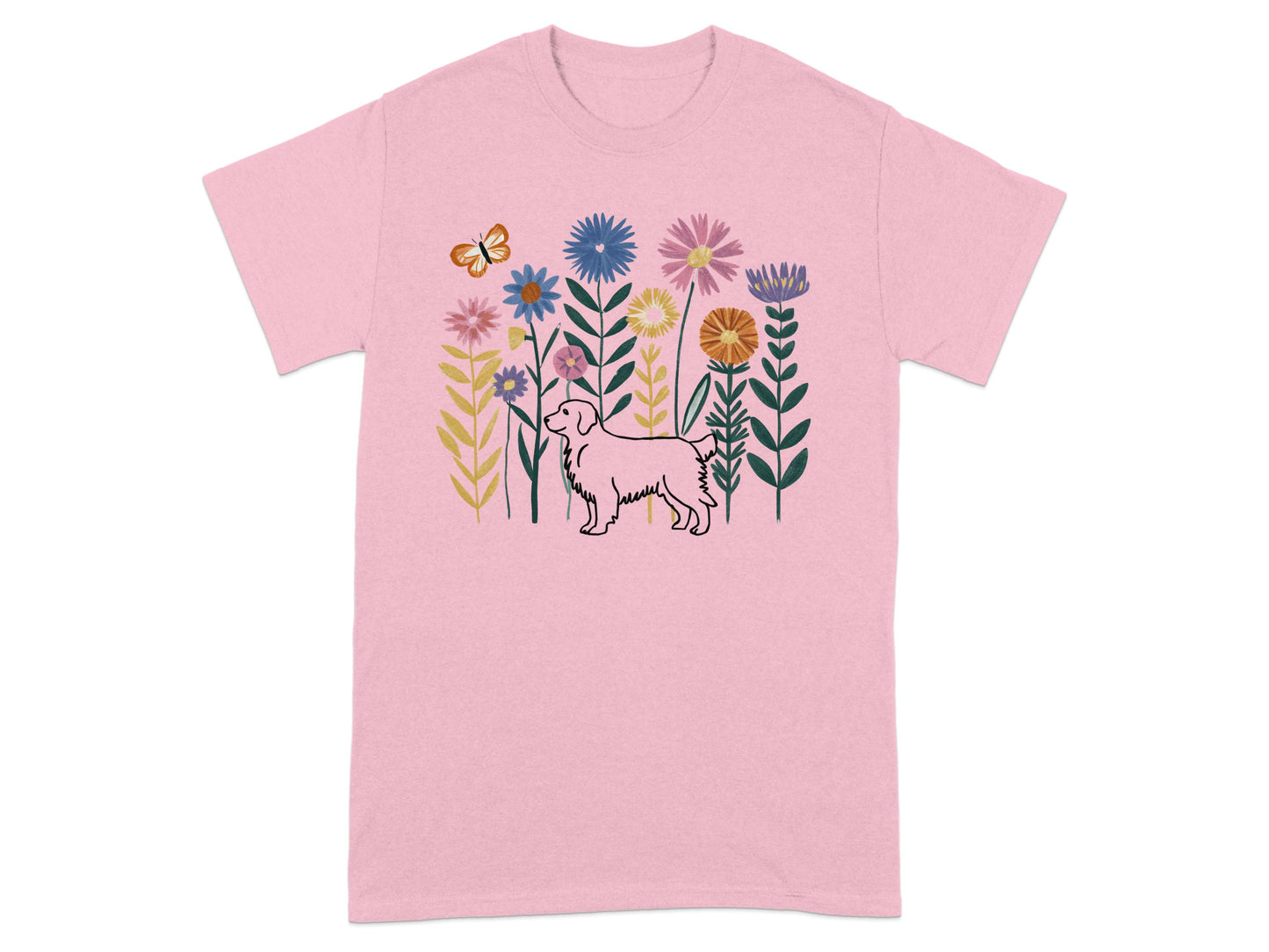 Colorful Floral Dog Graphic T-Shirt product type