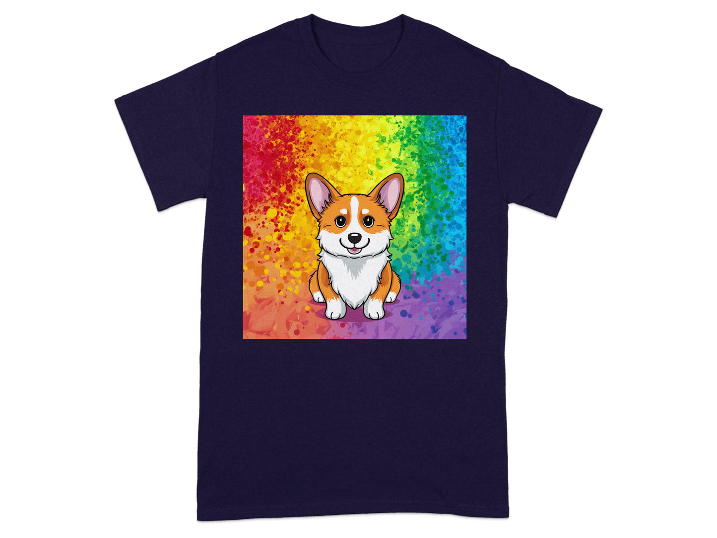 Rainbow Splash Corgi Cartoon Graphic T-Shirt product type