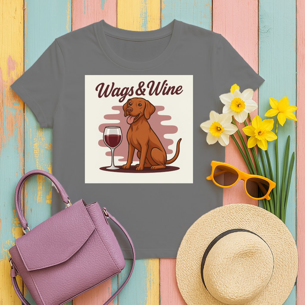 Wags & Wine Dog Lovers Graphic Tee Perfect Gift product type