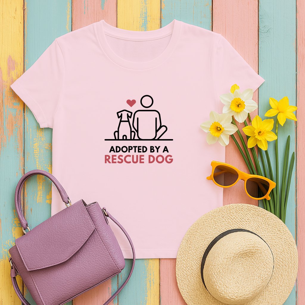 Adopted By A Rescue Dog Cute Graphic Tee product
