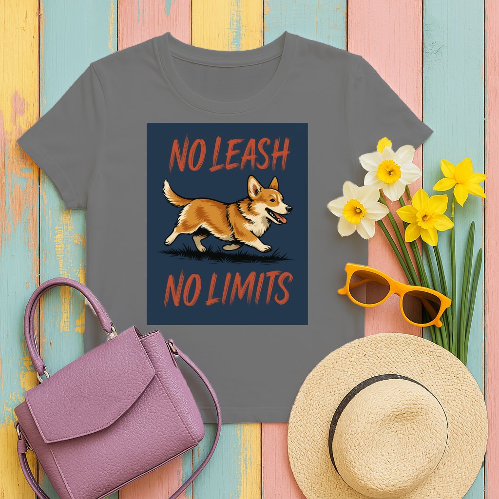No Leash No Limits Cute Corgi Graphic Tee product