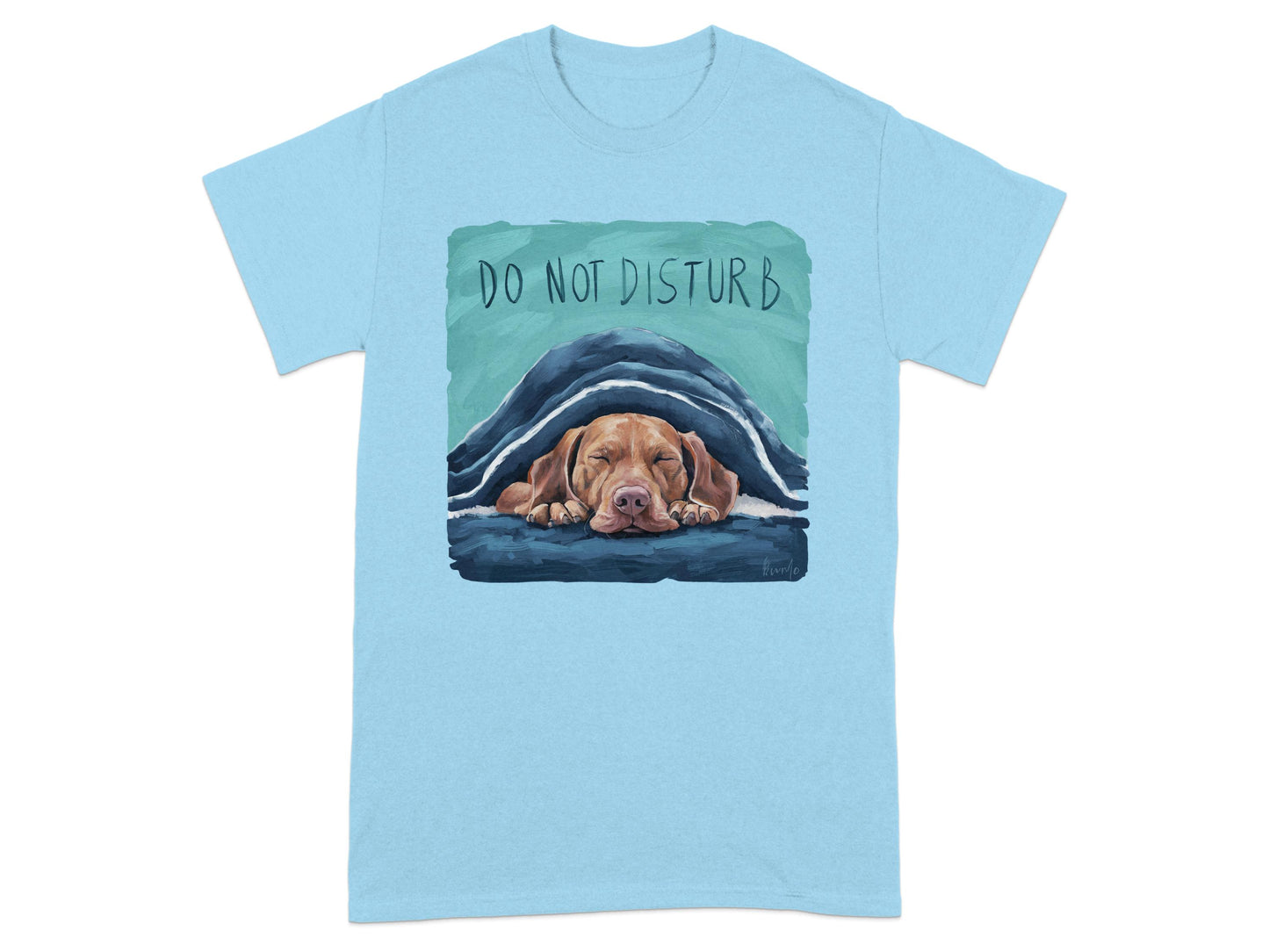 Do Not Disturb Dog Sleeping Print Blue Shirt product type