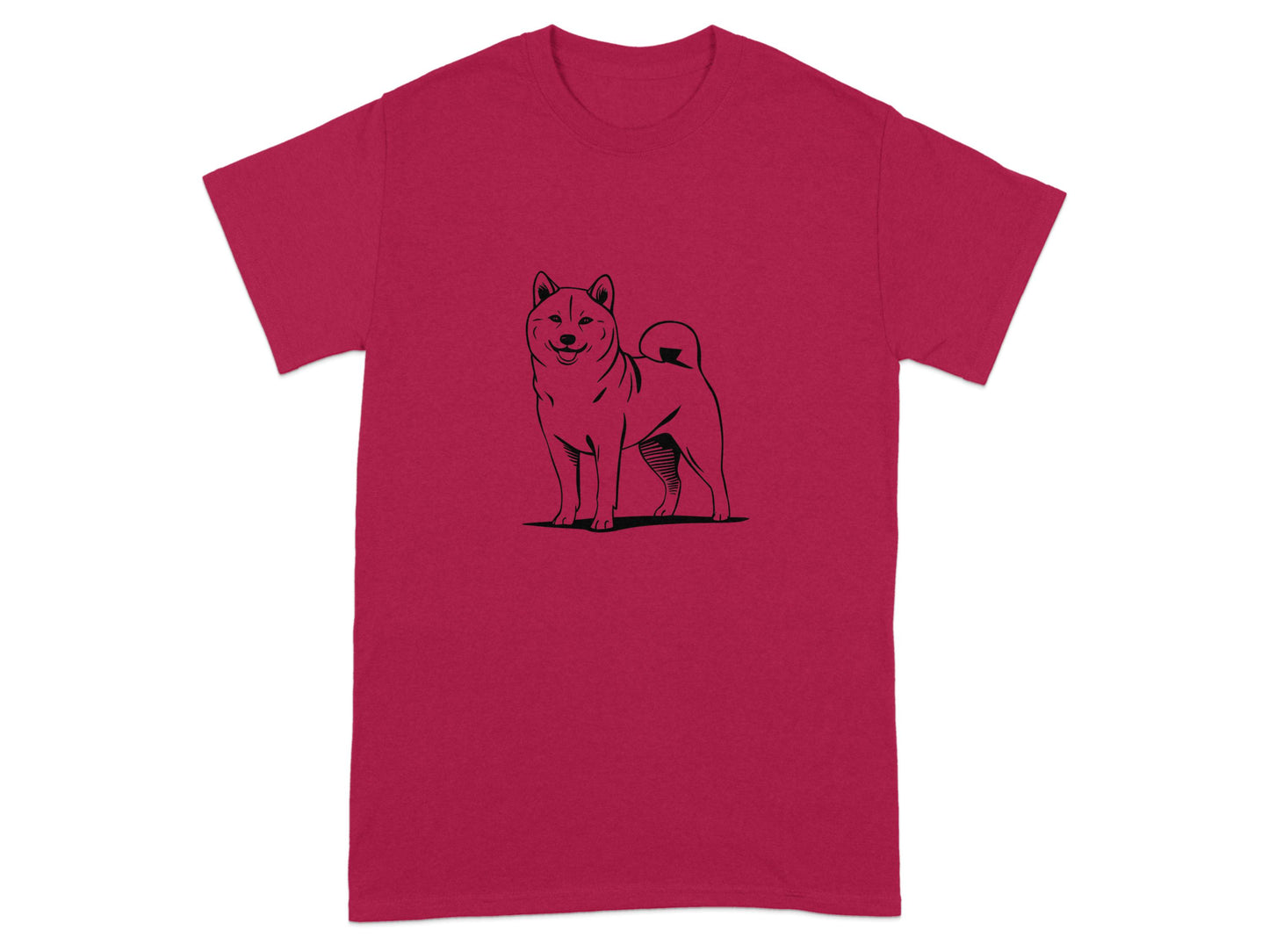 Cheerful Shiba Inu Print Design on Casual T-Shirt product type