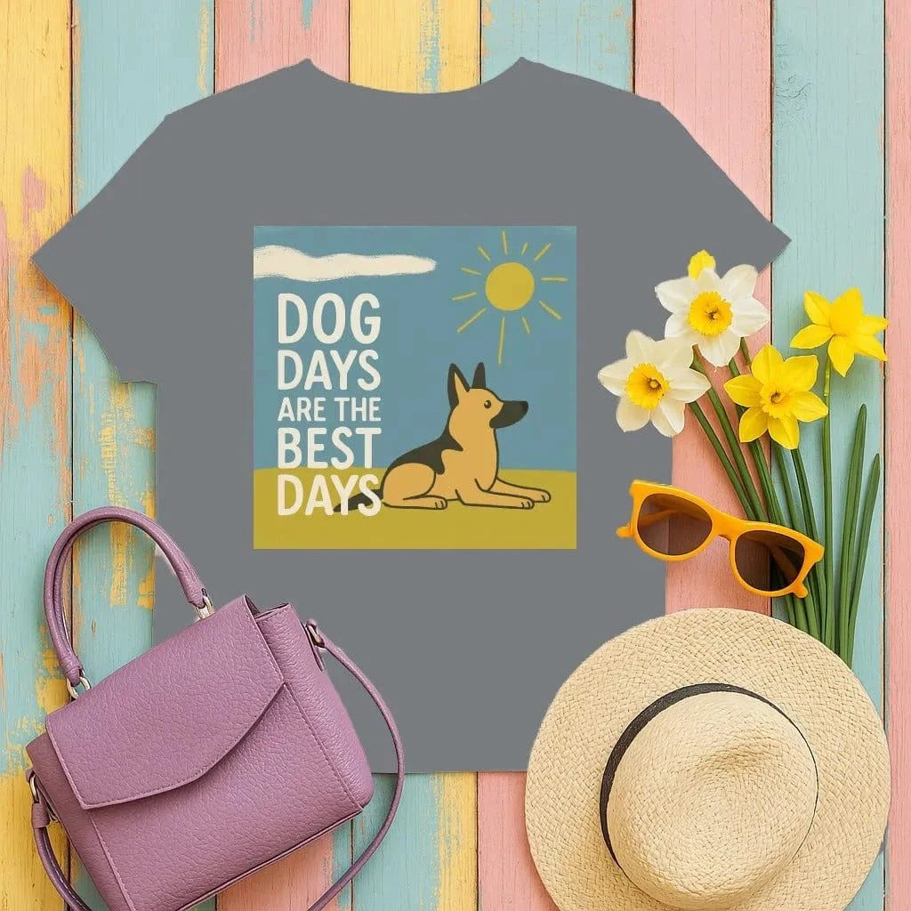Dog Days Are The Best Days German Shepherd T-Shirt Graphite Heather T-shirt