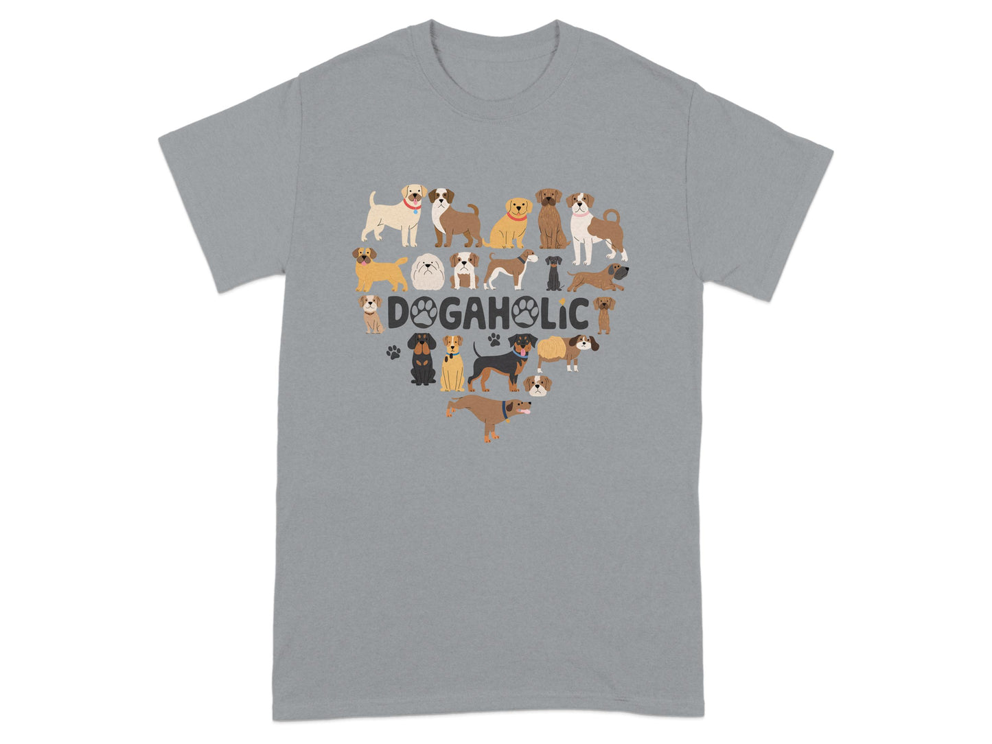 Dogaholic Design Dogs Heart Graphic Tee product