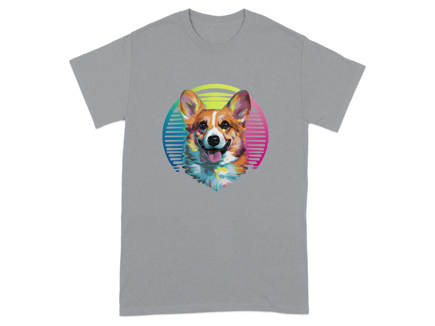 Colorful Corgi Face Rainbow Graphic Tee Shirt product type