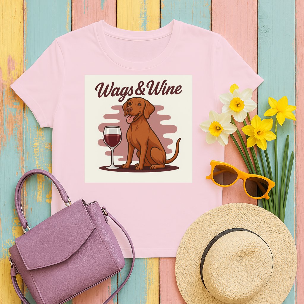 Wags and Wine Dog With Wine Glass Graphic Shirt product