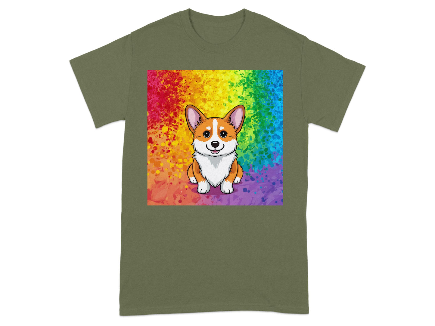 Rainbow Corgi Graphic Tee Fun Pet-Themed Shirt product