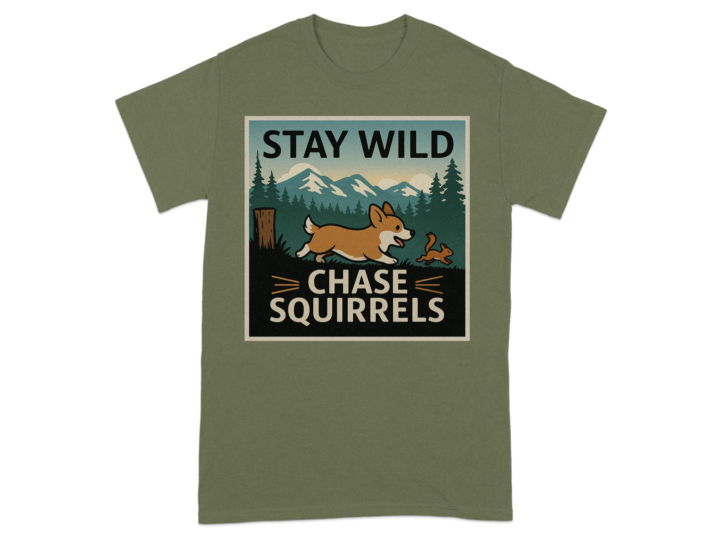 Stay Wild Chase Squirrels Graphic T-Shirt product type