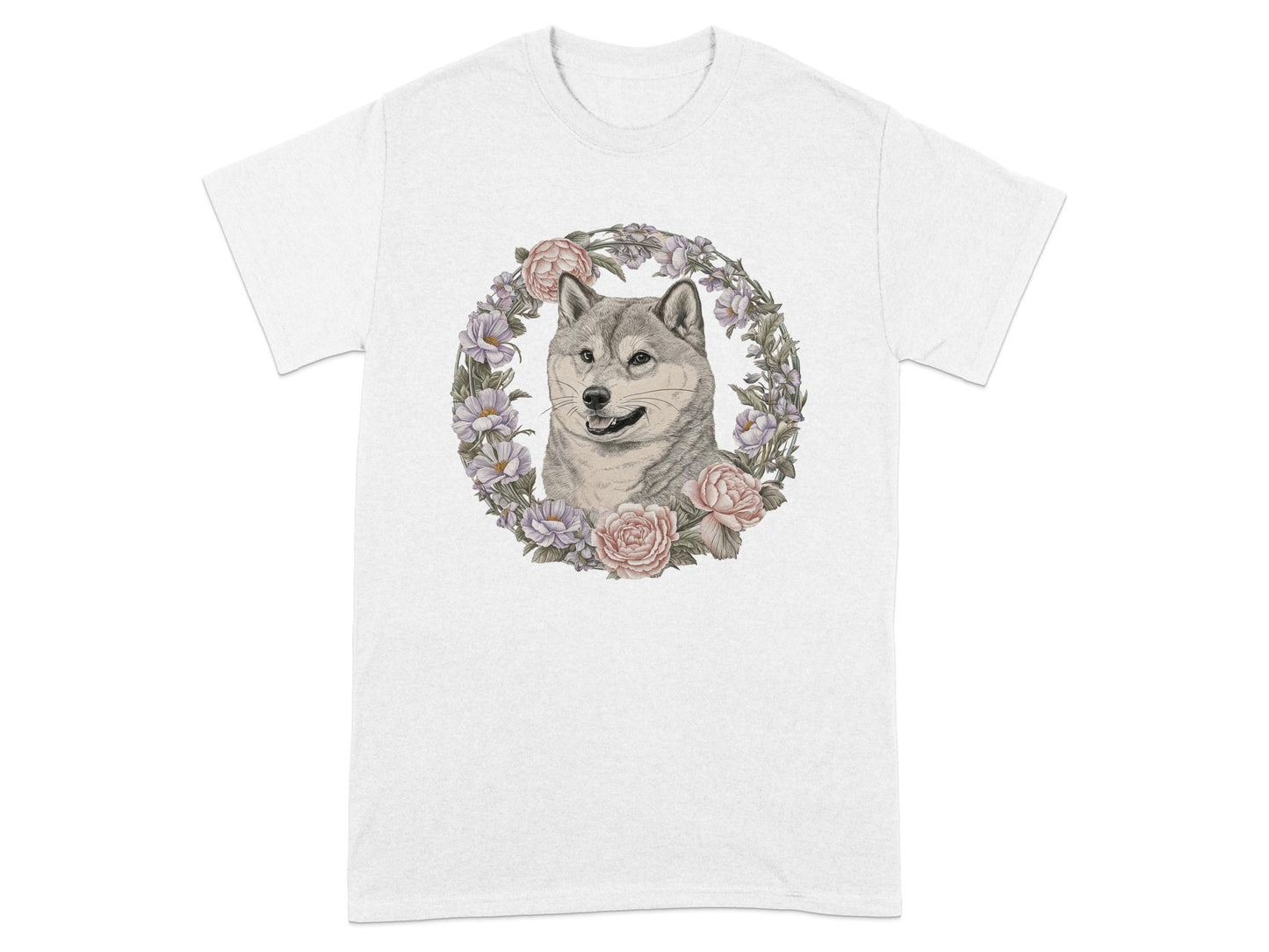 Beautiful Floral Wolf Design T-Shirt product type