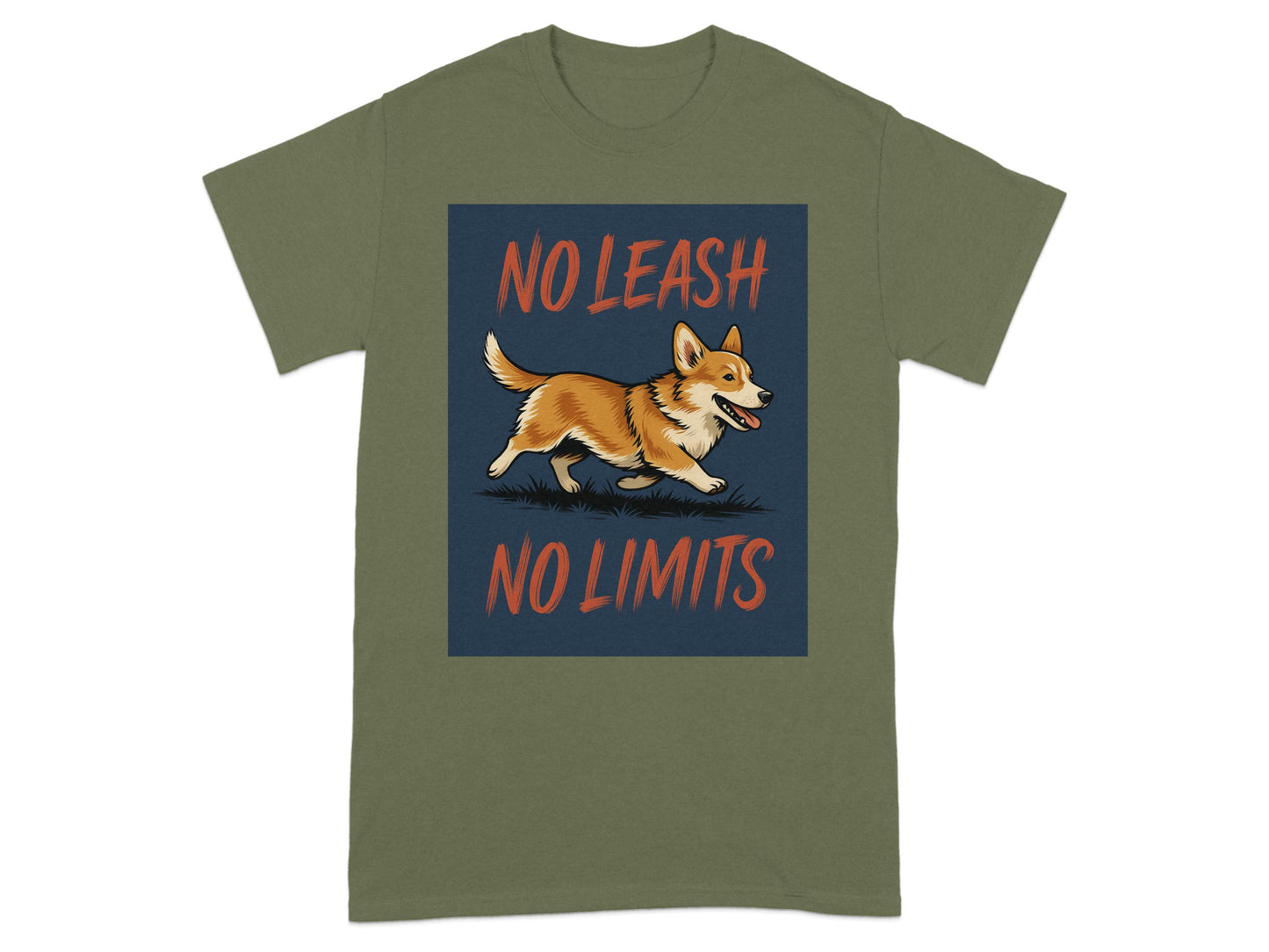 No Leash No Limits Corgi Graphic T-shirt product