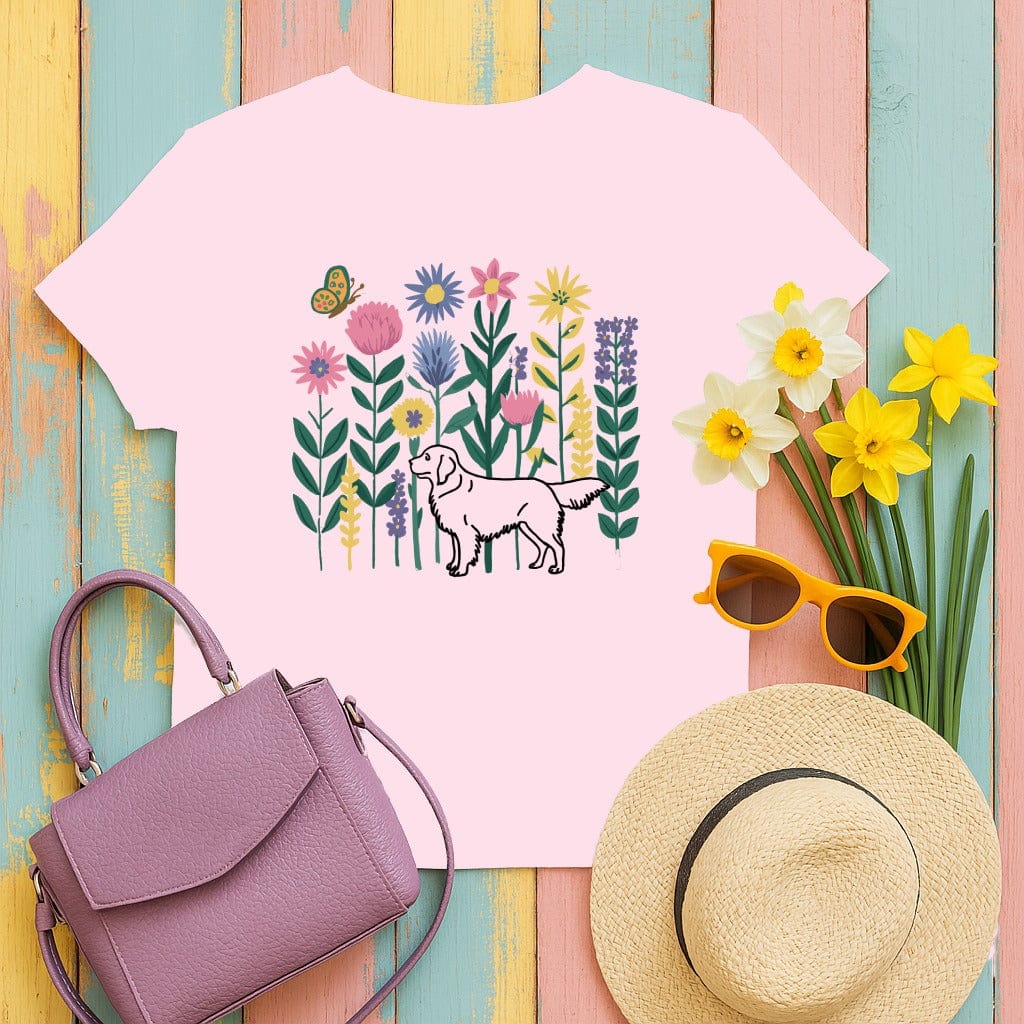 Floral Dog Graphic Tee for Nature Lovers Shirt