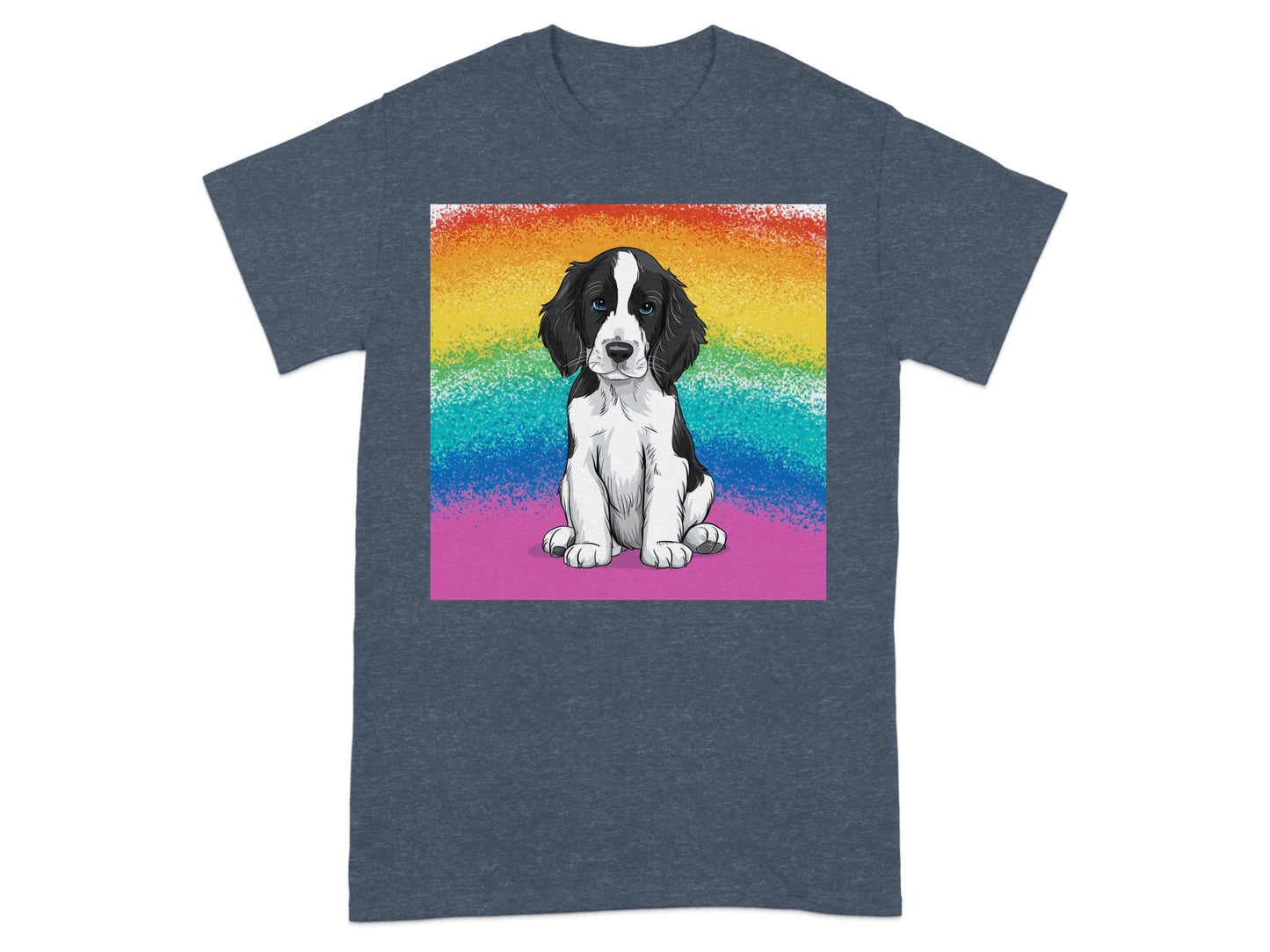 Cute Rainbow Spaniel Dog Graphic Print T-Shirt product type