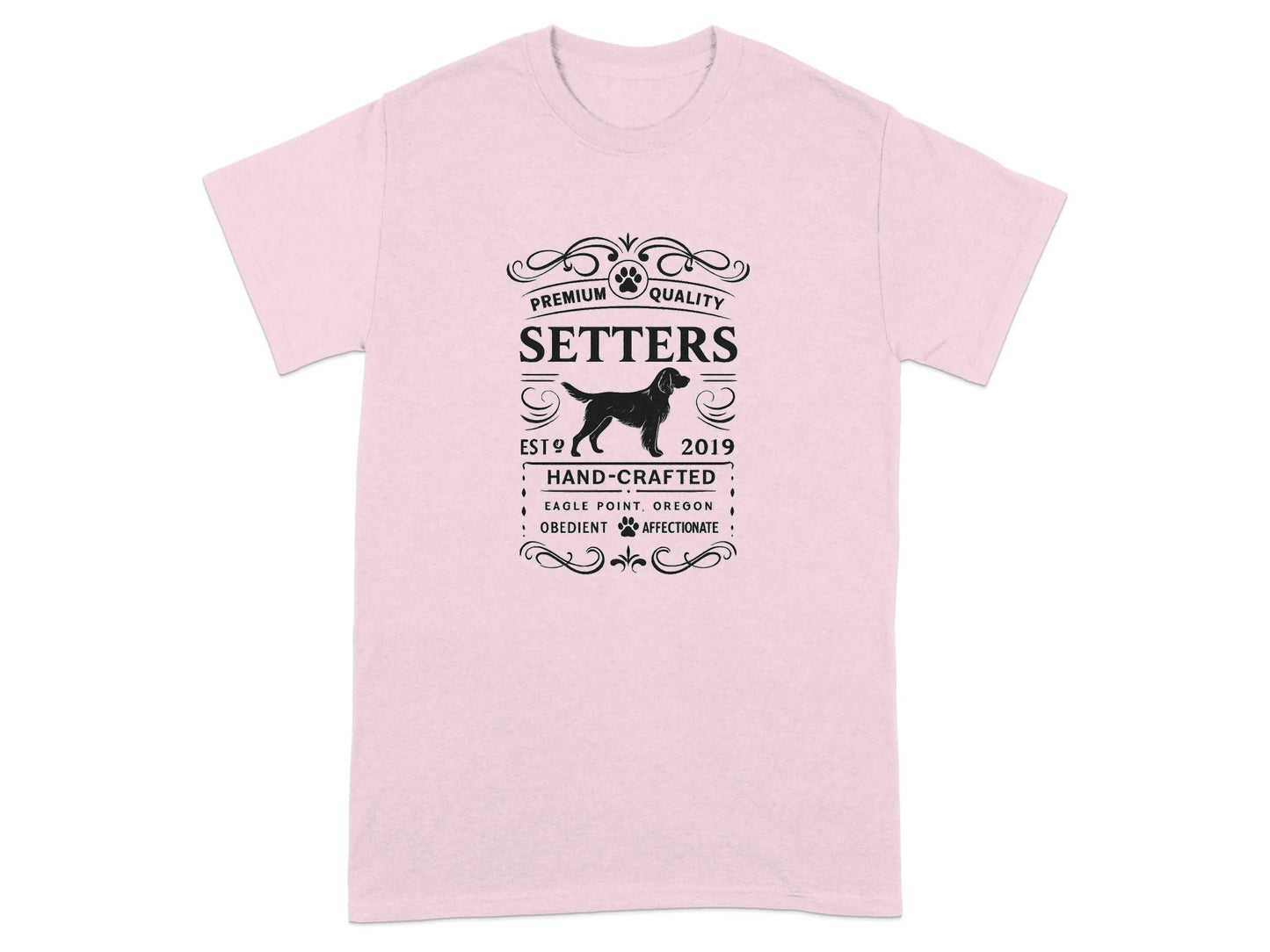 Premium Quality Setters Hand-Crafted T-Shirt Light Pink Physical Item