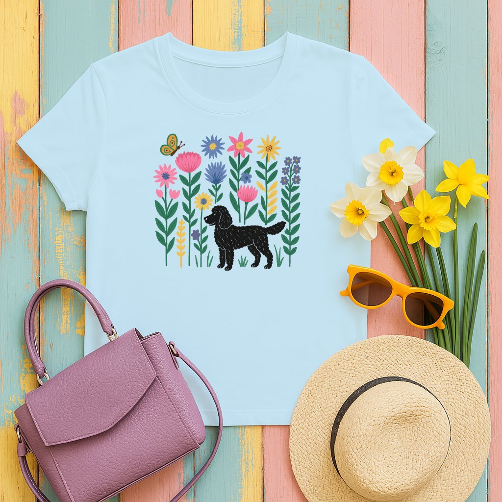 Floral Garden Dog Graphic Print T-Shirt product