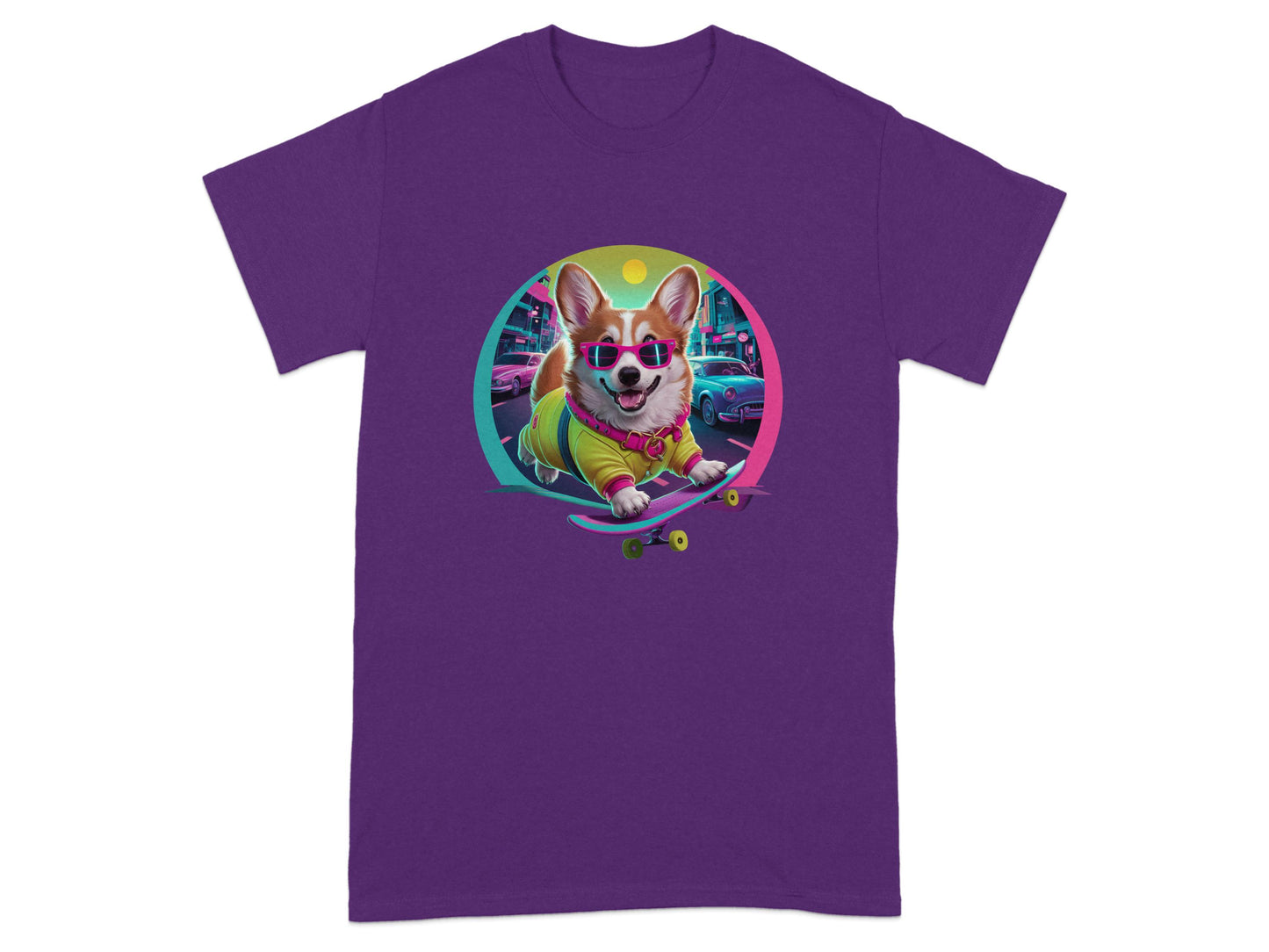 Cool Corgi Skateboarding Urban Graphic Tee product