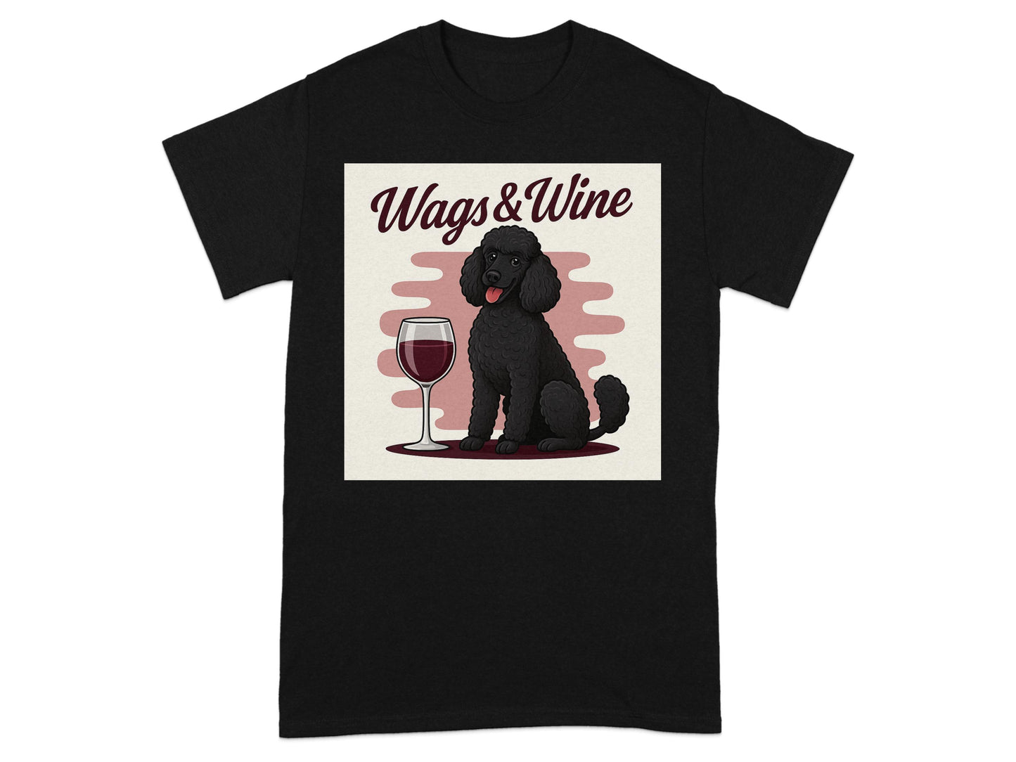Wags and Wine Dog with Drink Graphic T-Shirt product type