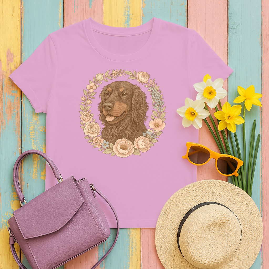 Floral Brown Dog Portrait Graphic Tee product