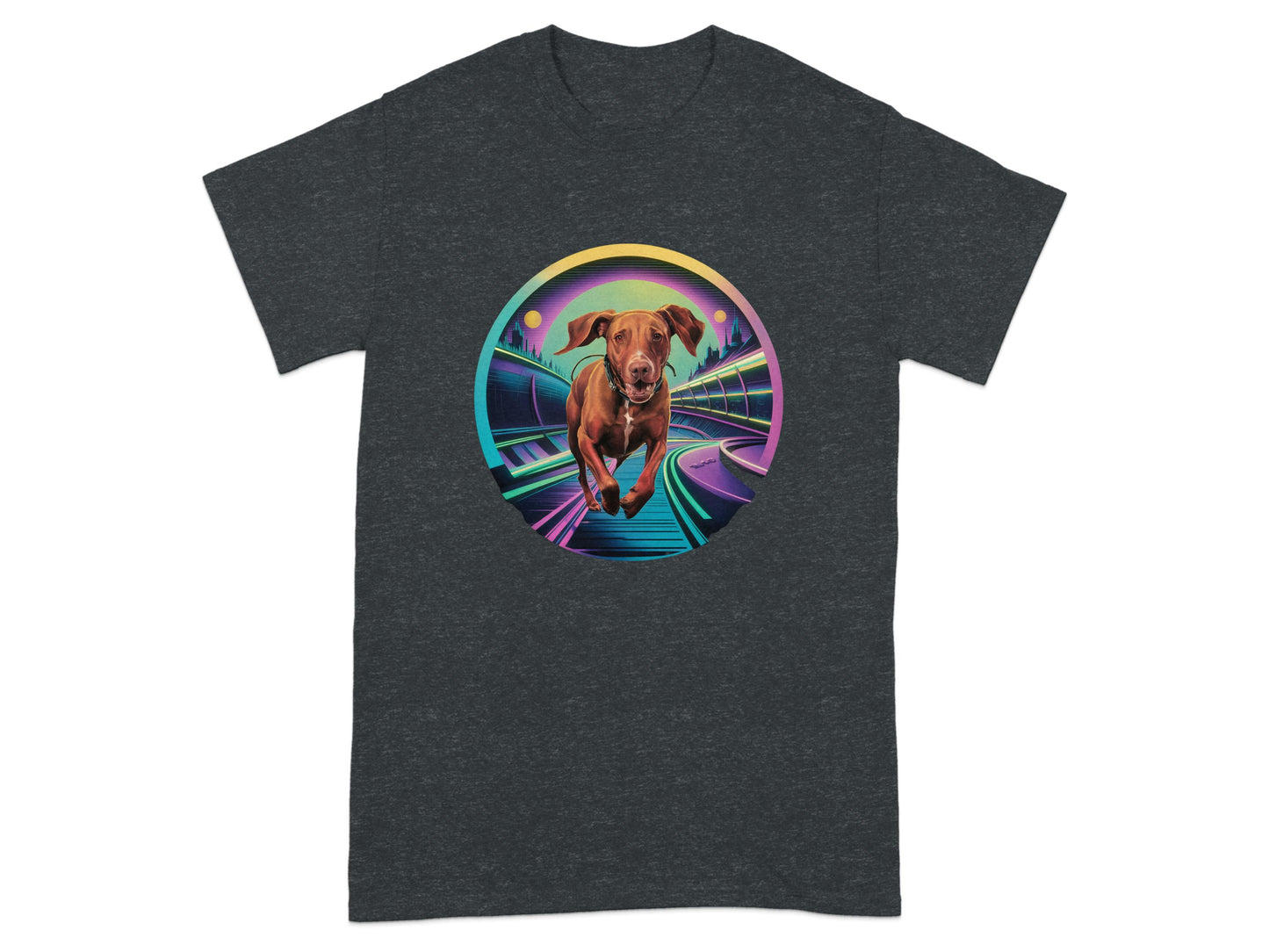 Retro Futuristic Dog Graphic T-Shirt product type