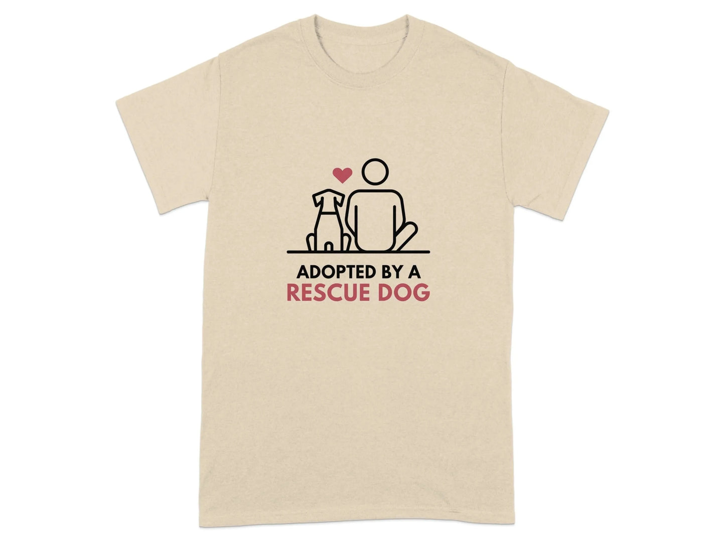 Adopted By A Rescue Dog Printed T-Shirts Sand T-shirt