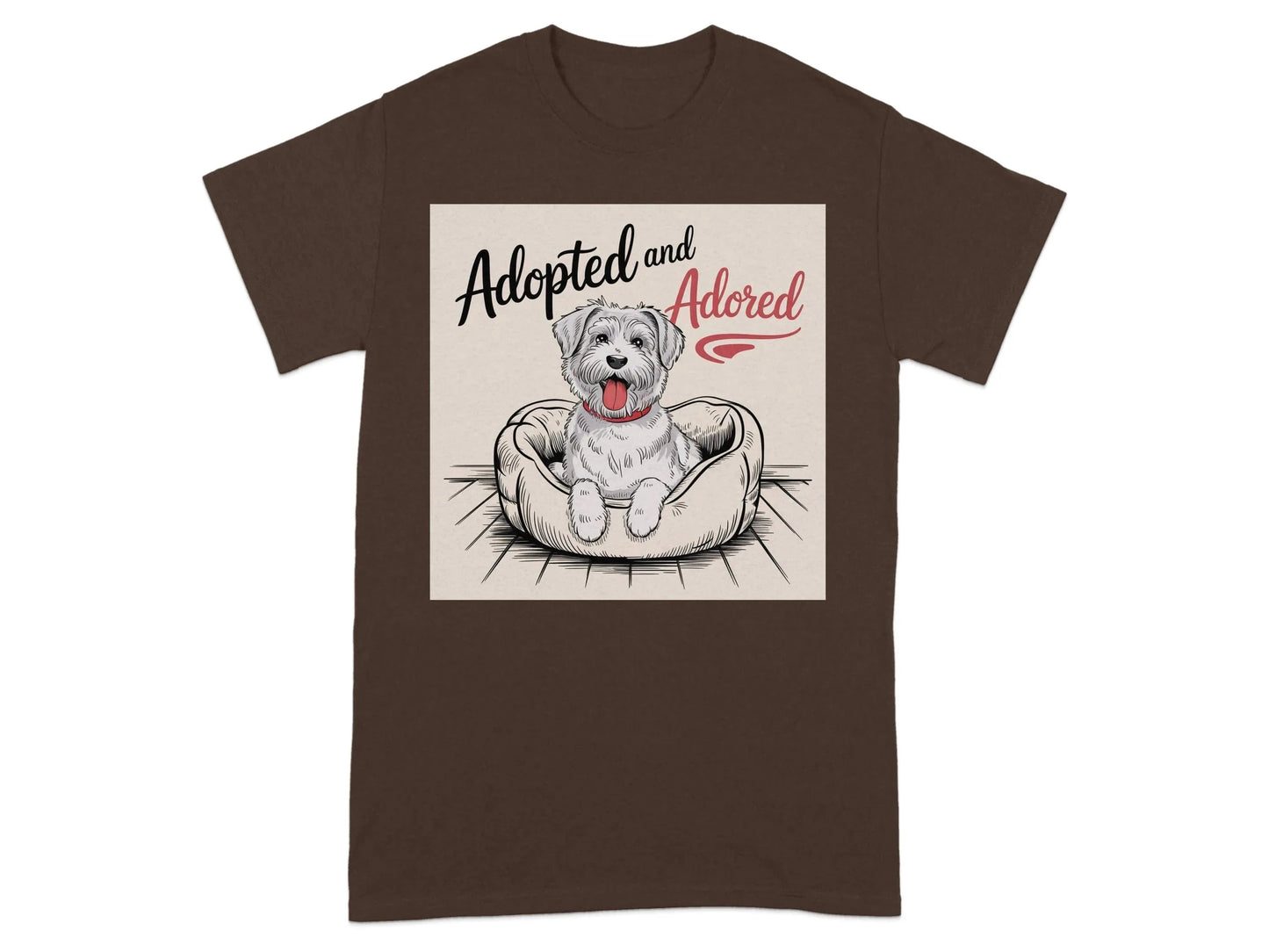 Adopted and Adored Cute Dog Print T-Shirts T-shirt