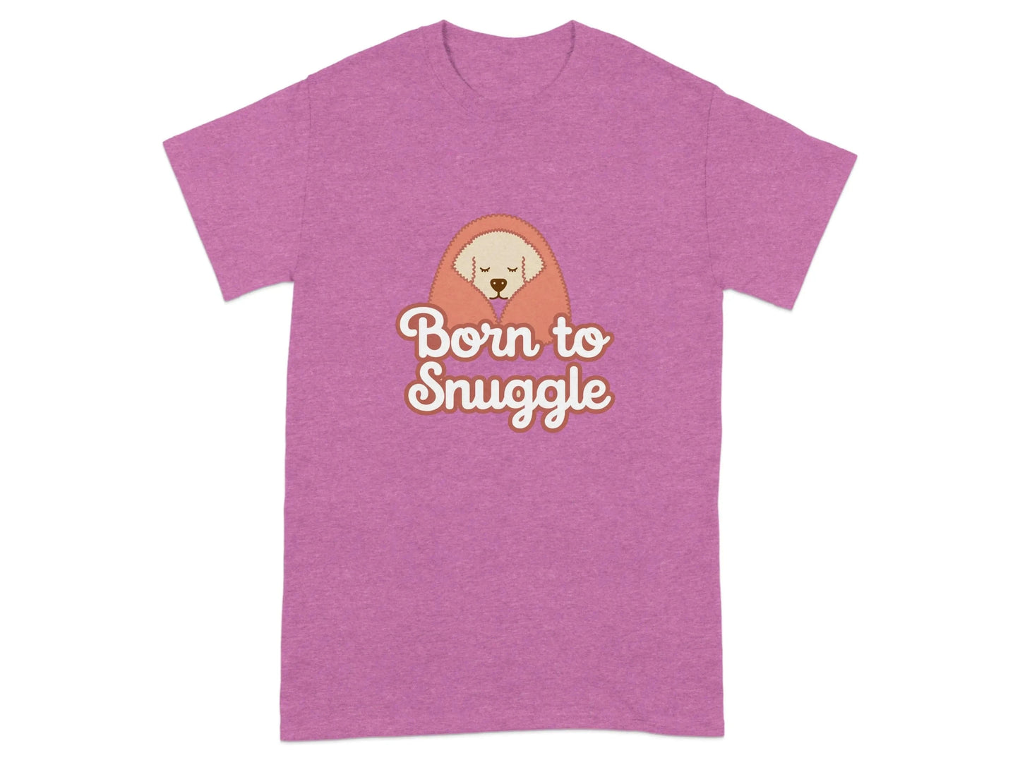 Adorable Born to Snuggle Dog Lover T-Shirts Heather Radiant Orchid T-shirt