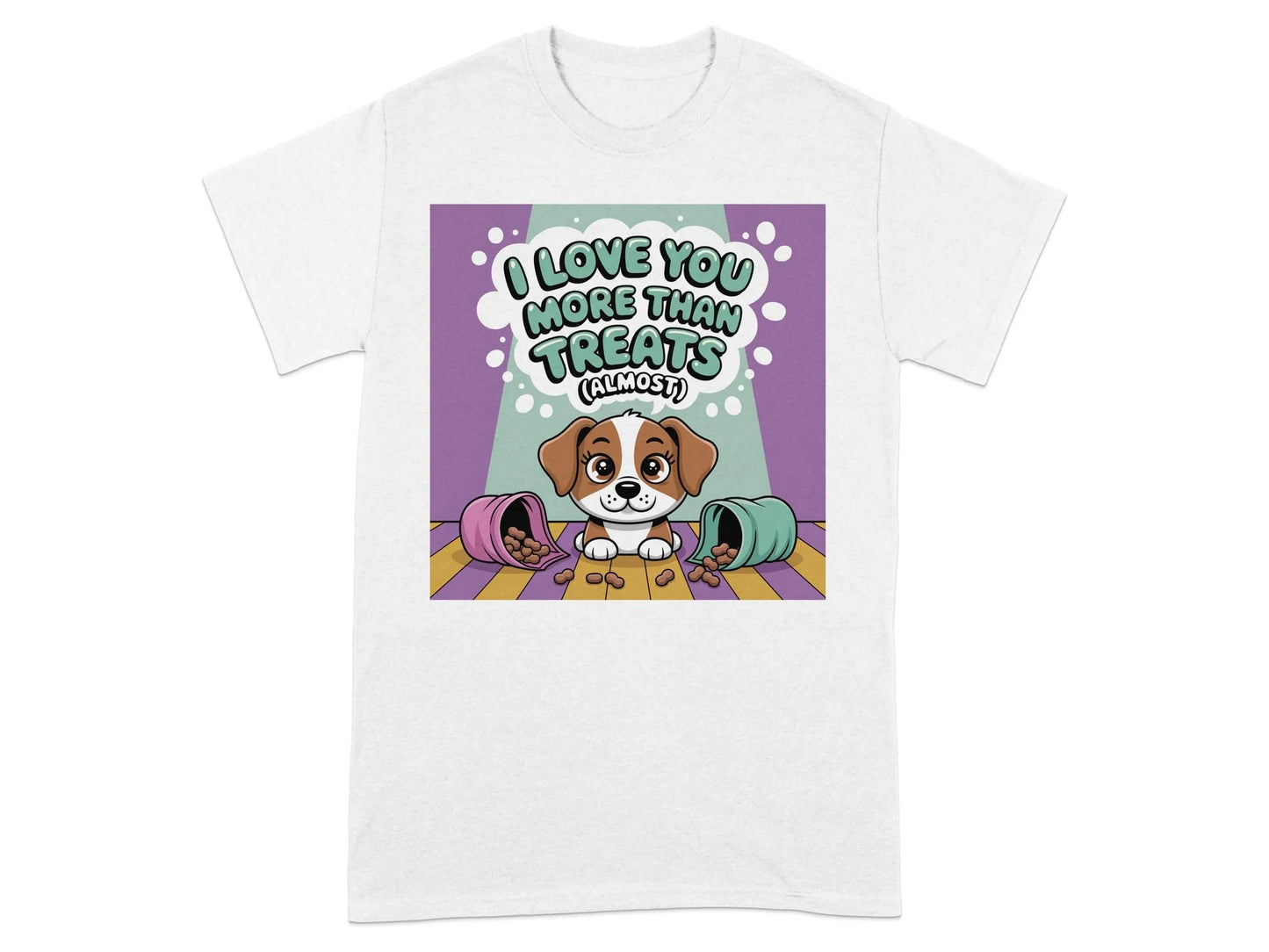 Adorable Dog I Love You More Than Treats T-Shirts White T-shirt