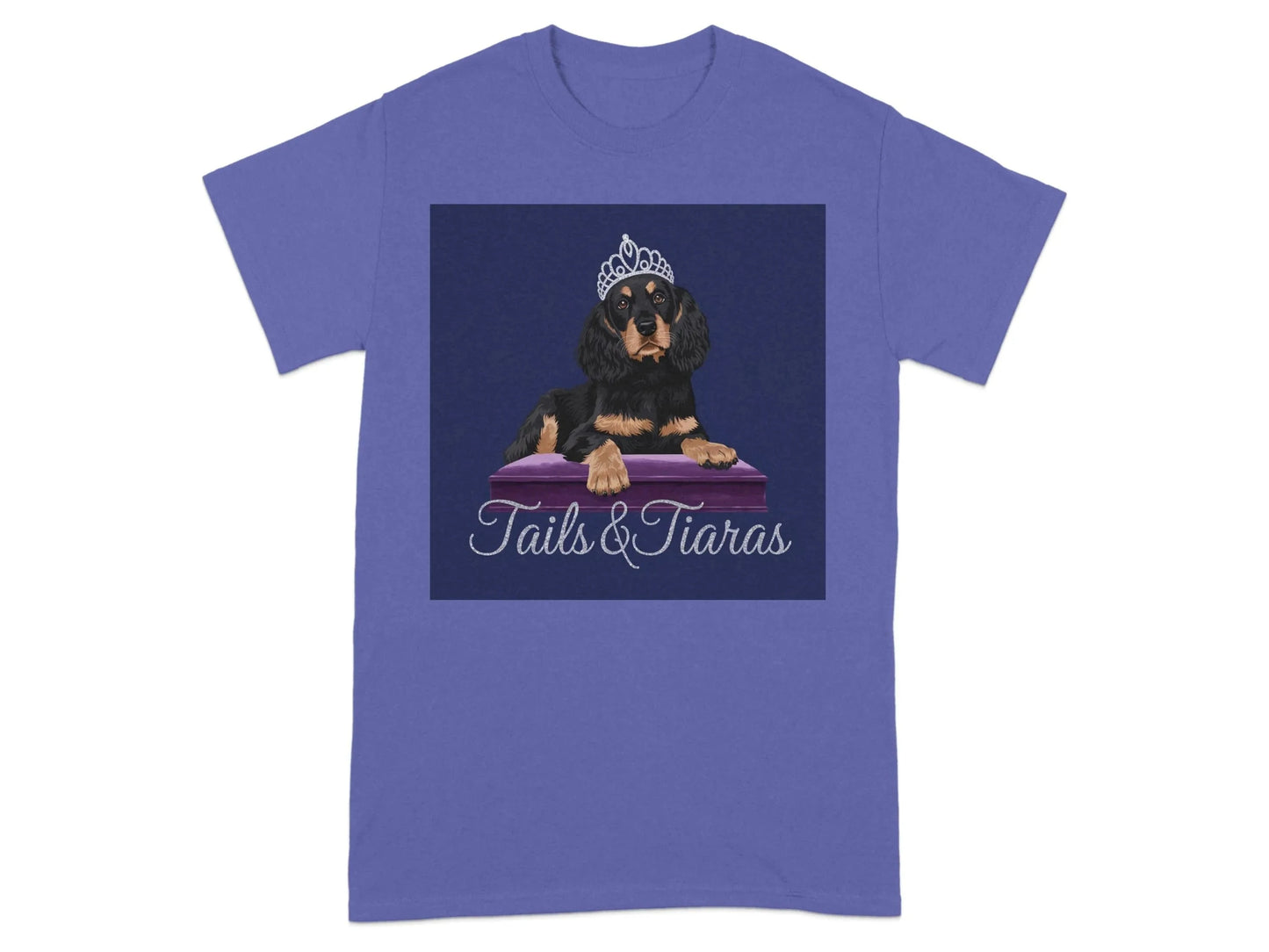 Adorable Gordon Setter and Tiara T-Shirts Lilac T-shirt