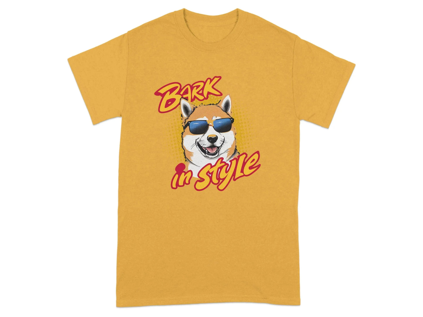 Bark in Style Shiba Inu T-Shirts Gold T-shirt